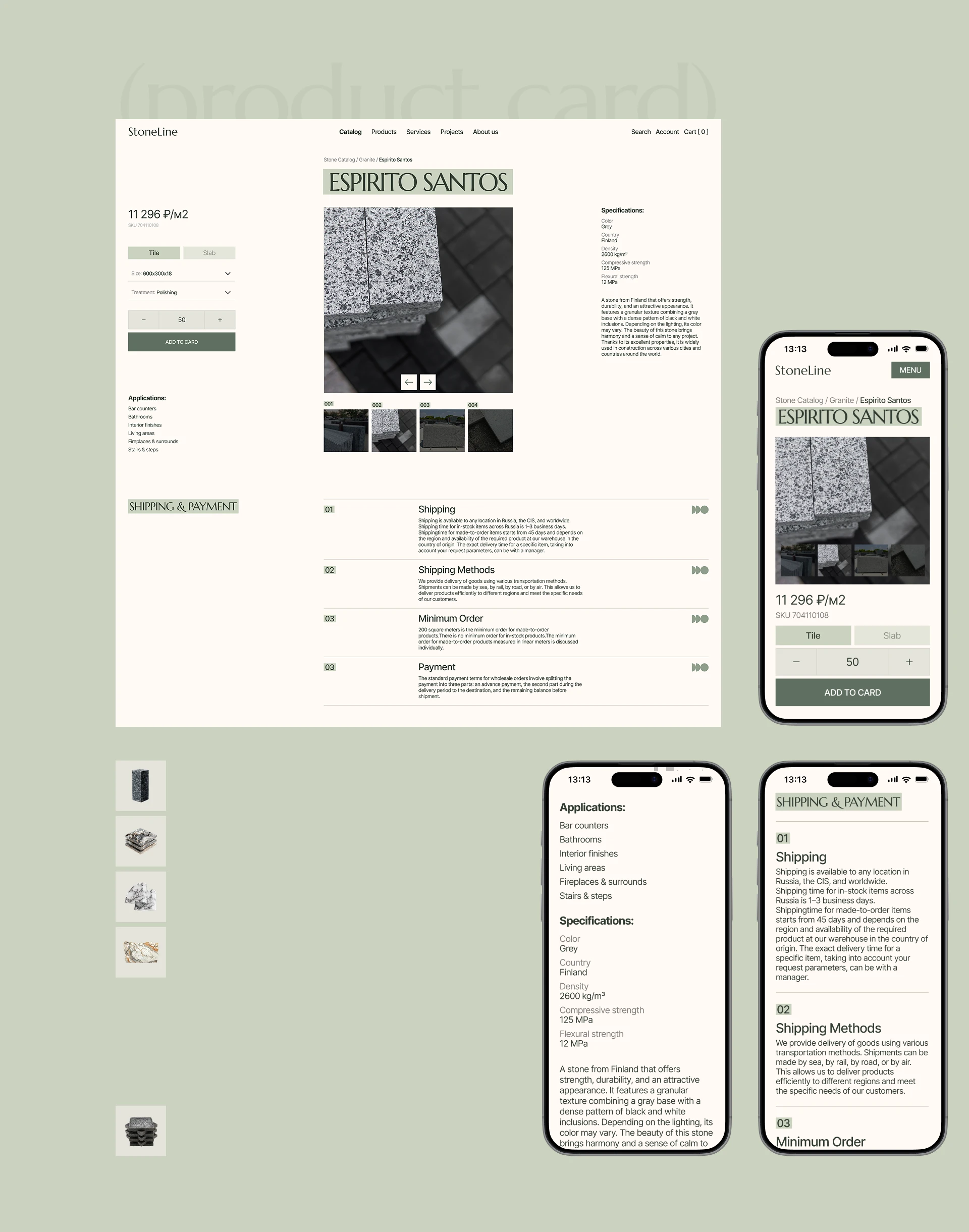 StoneLine | E-commerce | UI/UX — Изображение №6 — Интерфейсы, Брендинг на Dprofile