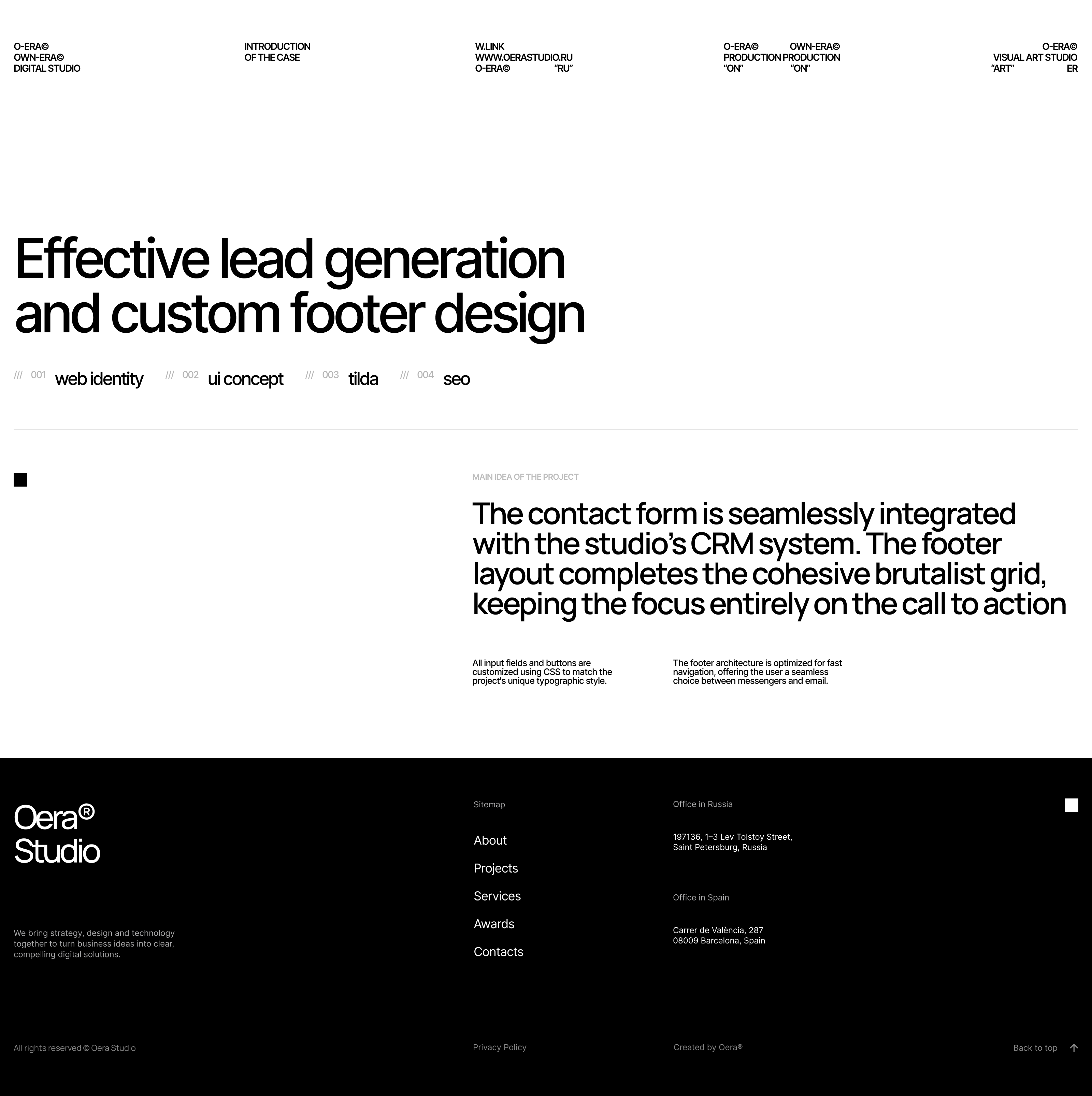 Oera®Studio Tilda website — Изображение №13 — Интерфейсы, Брендинг на Dprofile