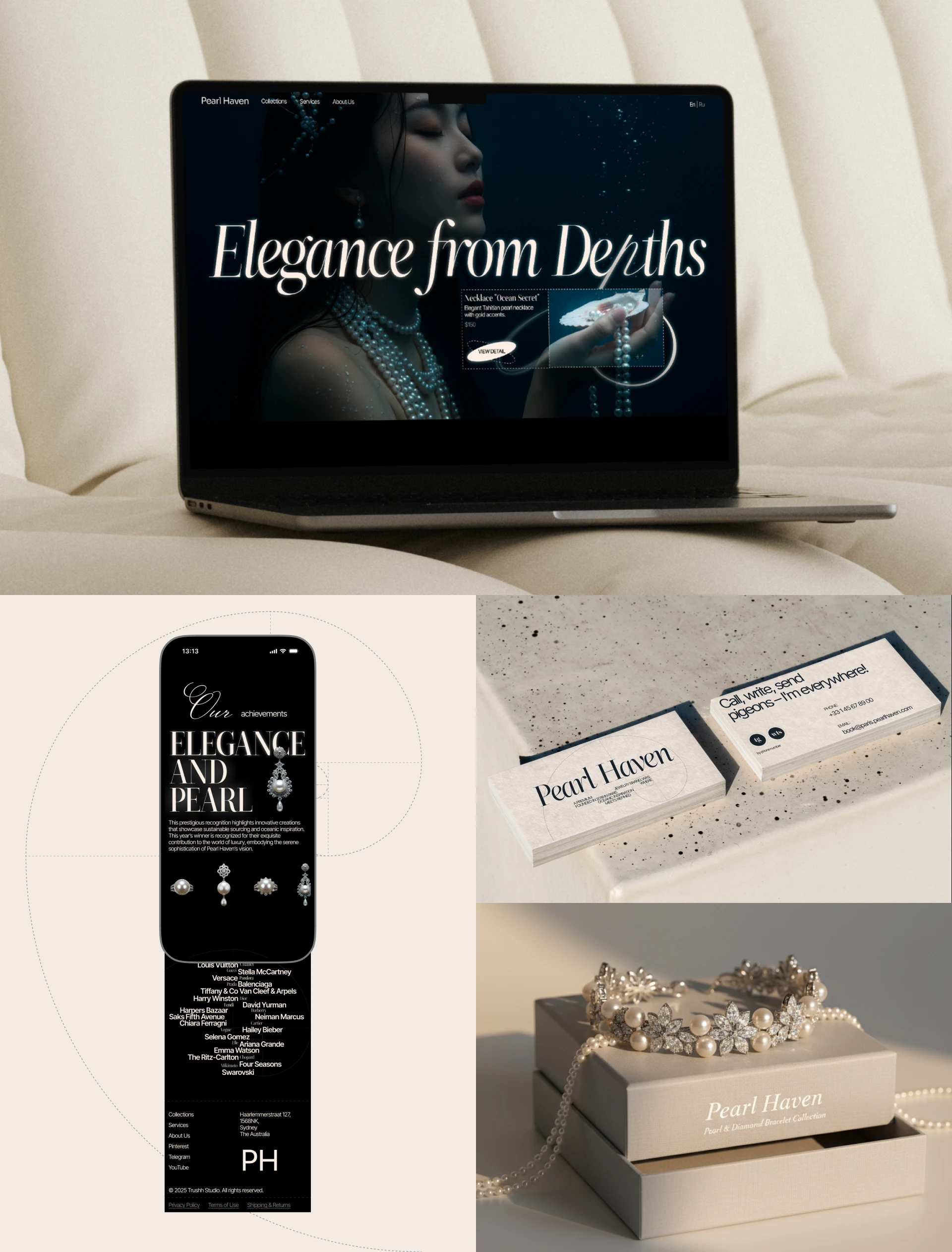 Pearl Haven | Sustainable Luxury Jewelry 2025 — Изображение №4 — Интерфейсы, Брендинг на Dprofile