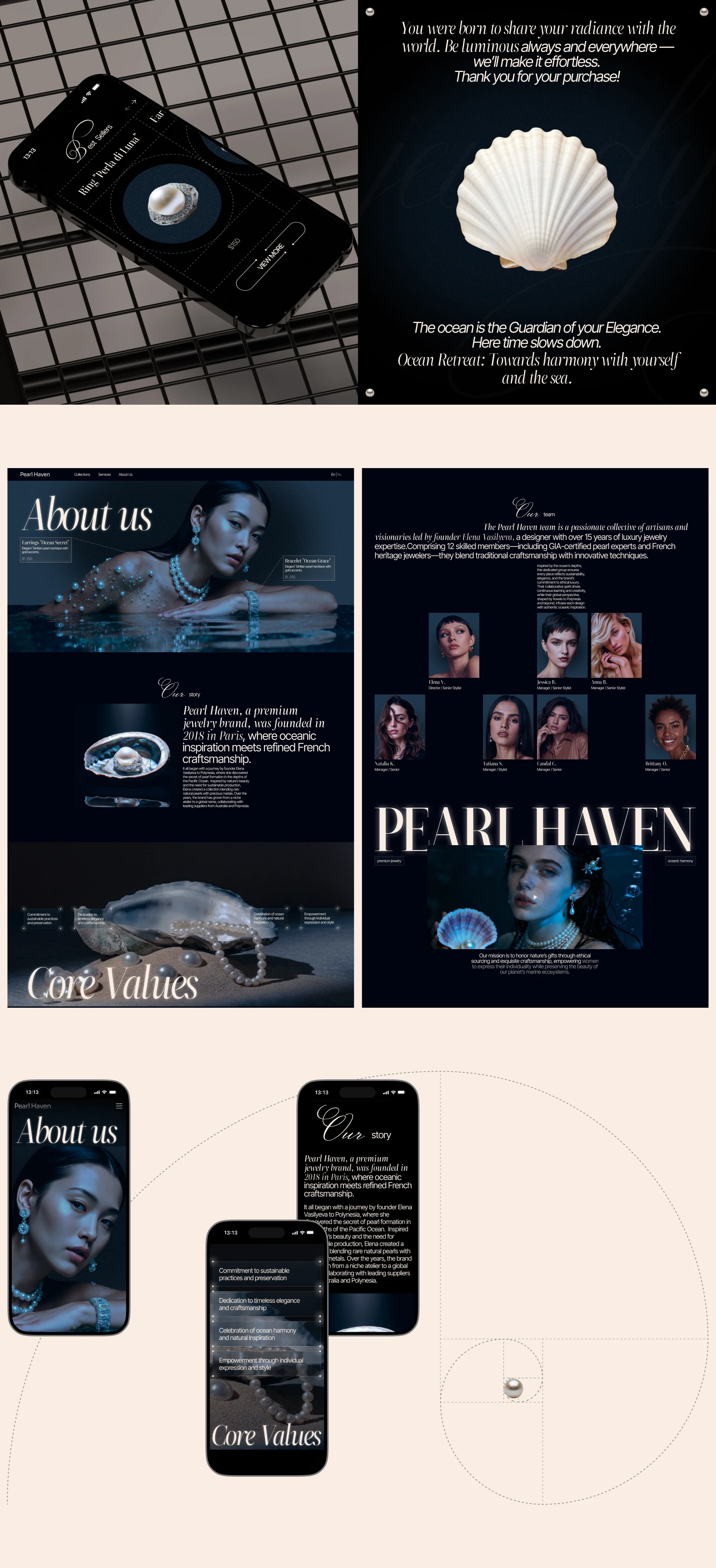 Pearl Haven | Sustainable Luxury Jewelry 2025 — Изображение №6 — Интерфейсы, Брендинг на Dprofile