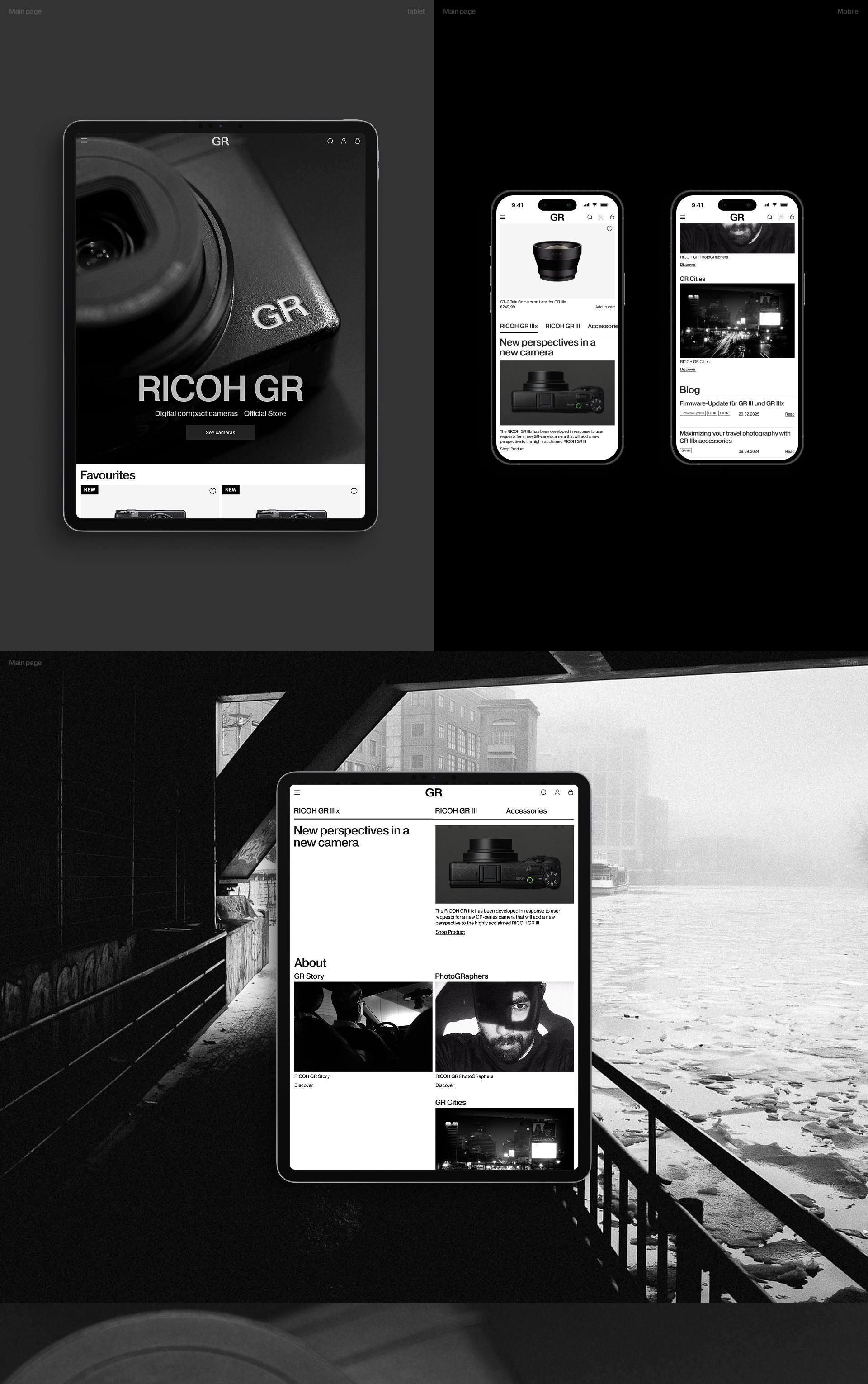 Ricoh GR | Интернет-магазин — Изображение №3 — Интерфейсы, Анимация на Dprofile