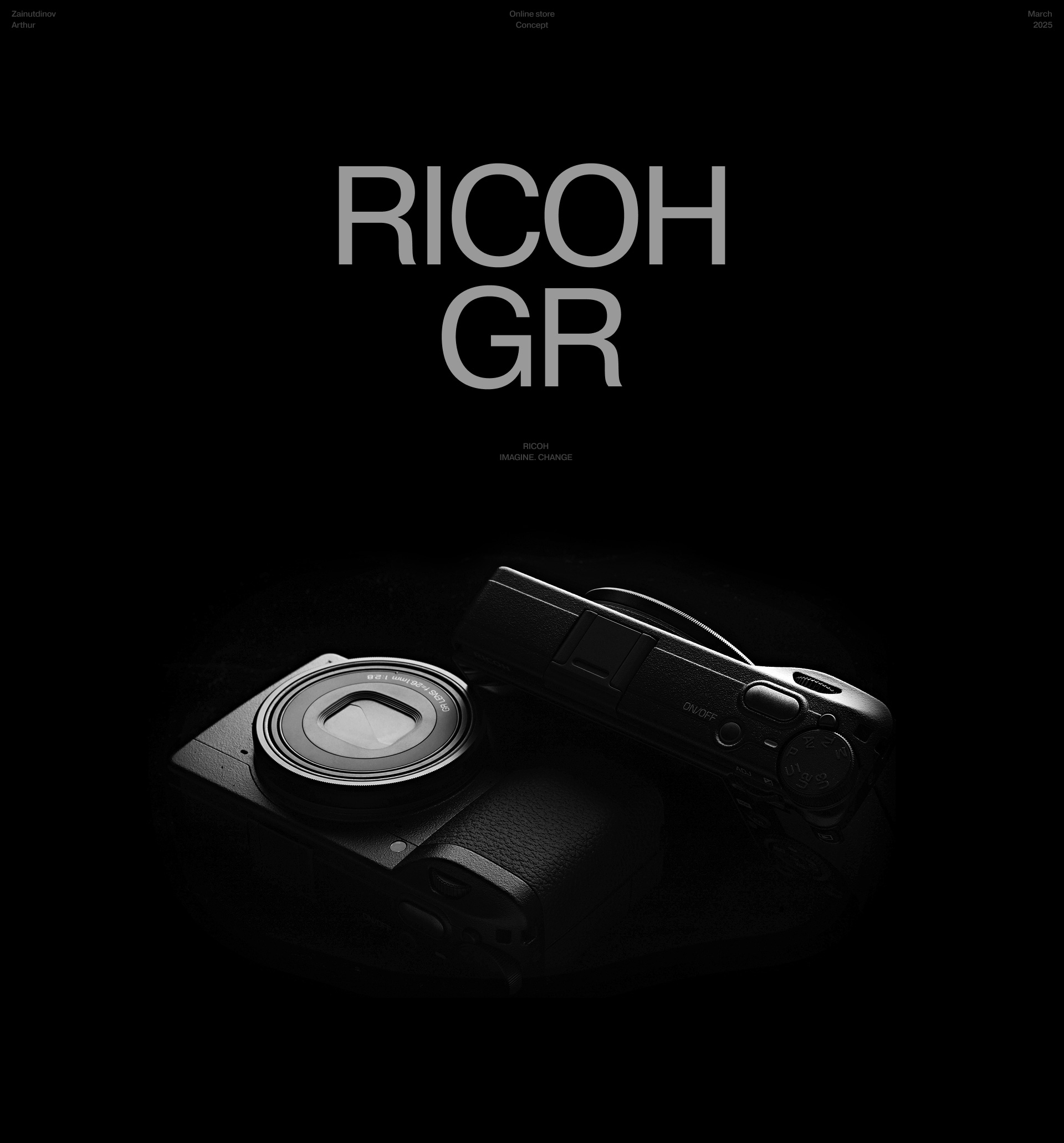 Ricoh GR | Интернет-магазин — Изображение №1 — Интерфейсы, Анимация на Dprofile
