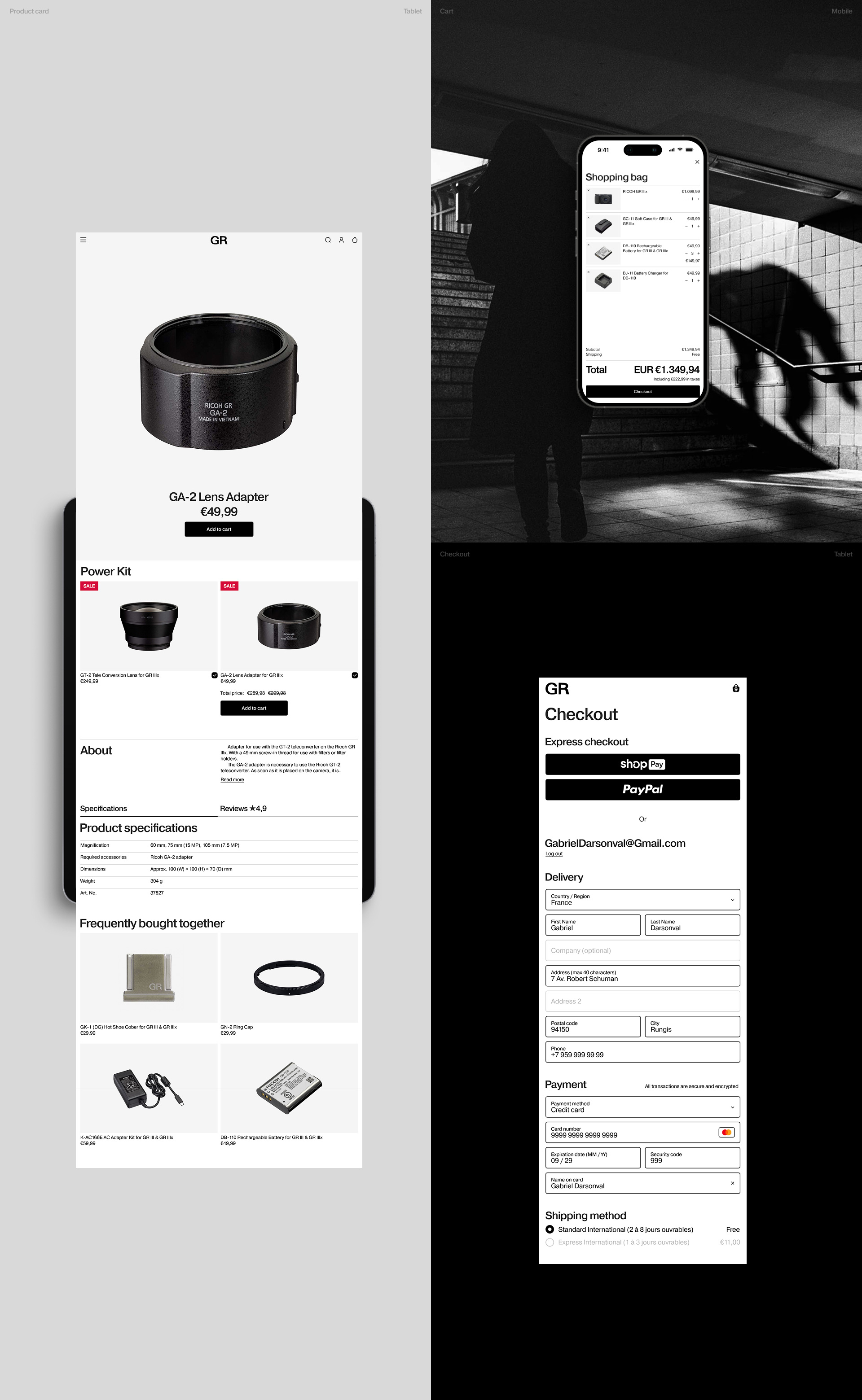 Ricoh GR | Интернет-магазин — Изображение №6 — Интерфейсы, Анимация на Dprofile