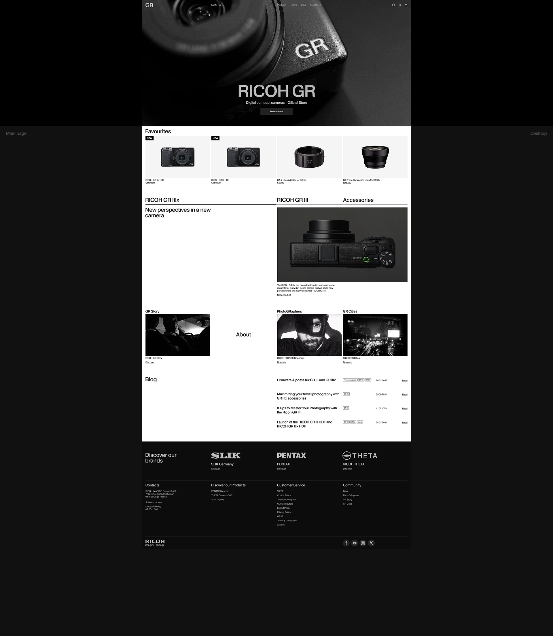 Ricoh GR | Интернет-магазин — Изображение №2 — Интерфейсы, Анимация на Dprofile