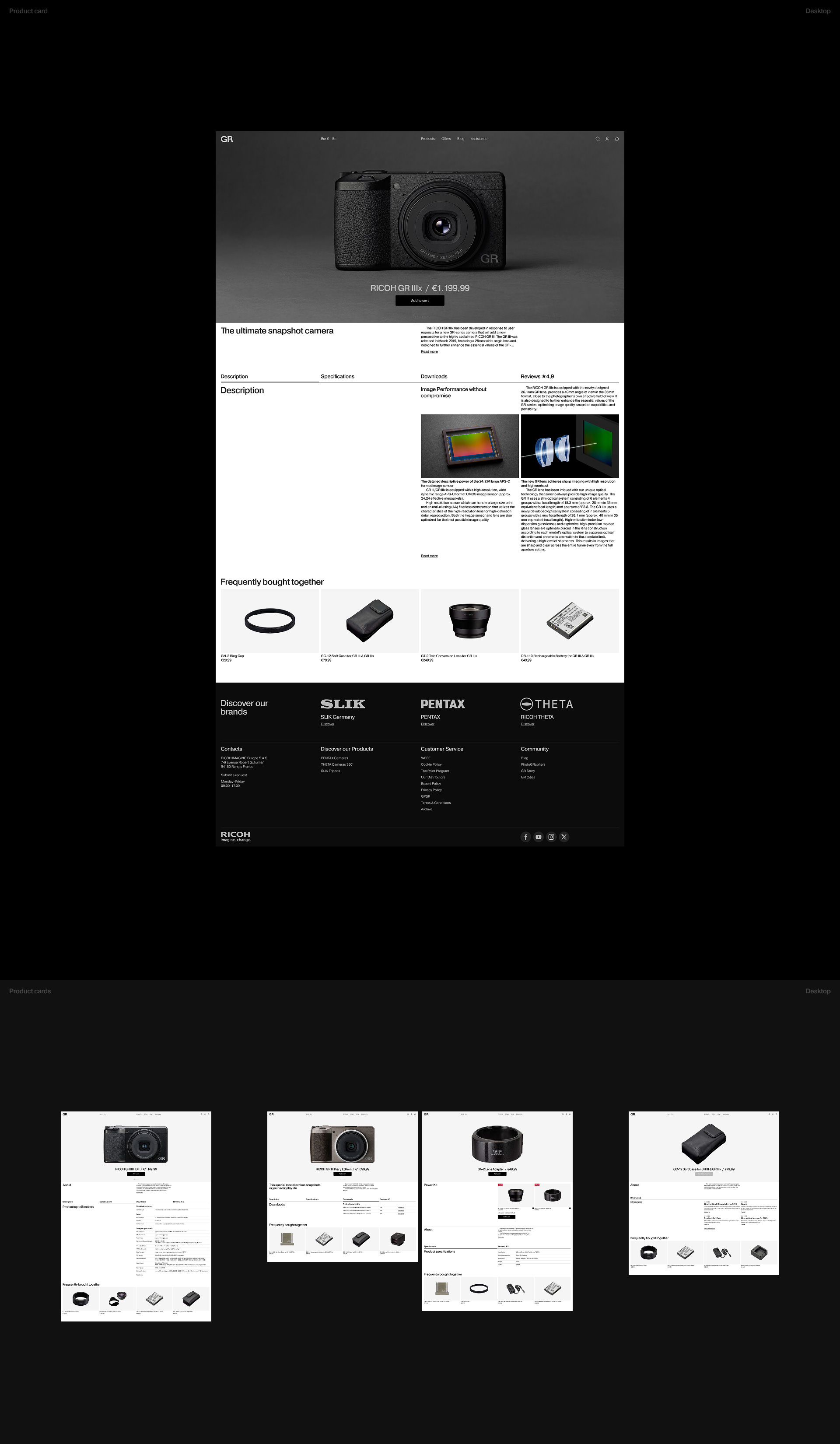 Ricoh GR | Интернет-магазин — Изображение №5 — Интерфейсы, Анимация на Dprofile