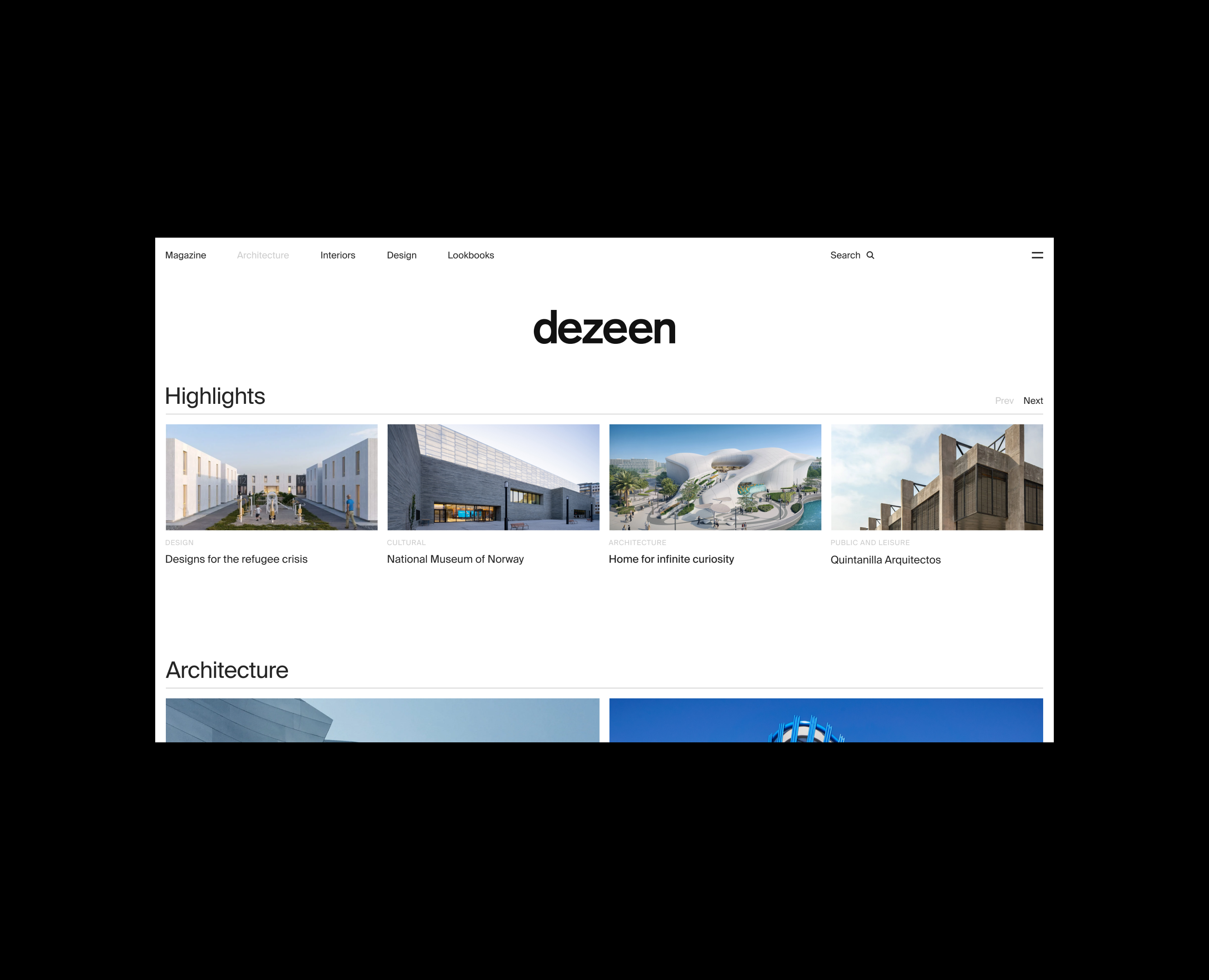 Dezeen | Новостной сайт на Dprofile