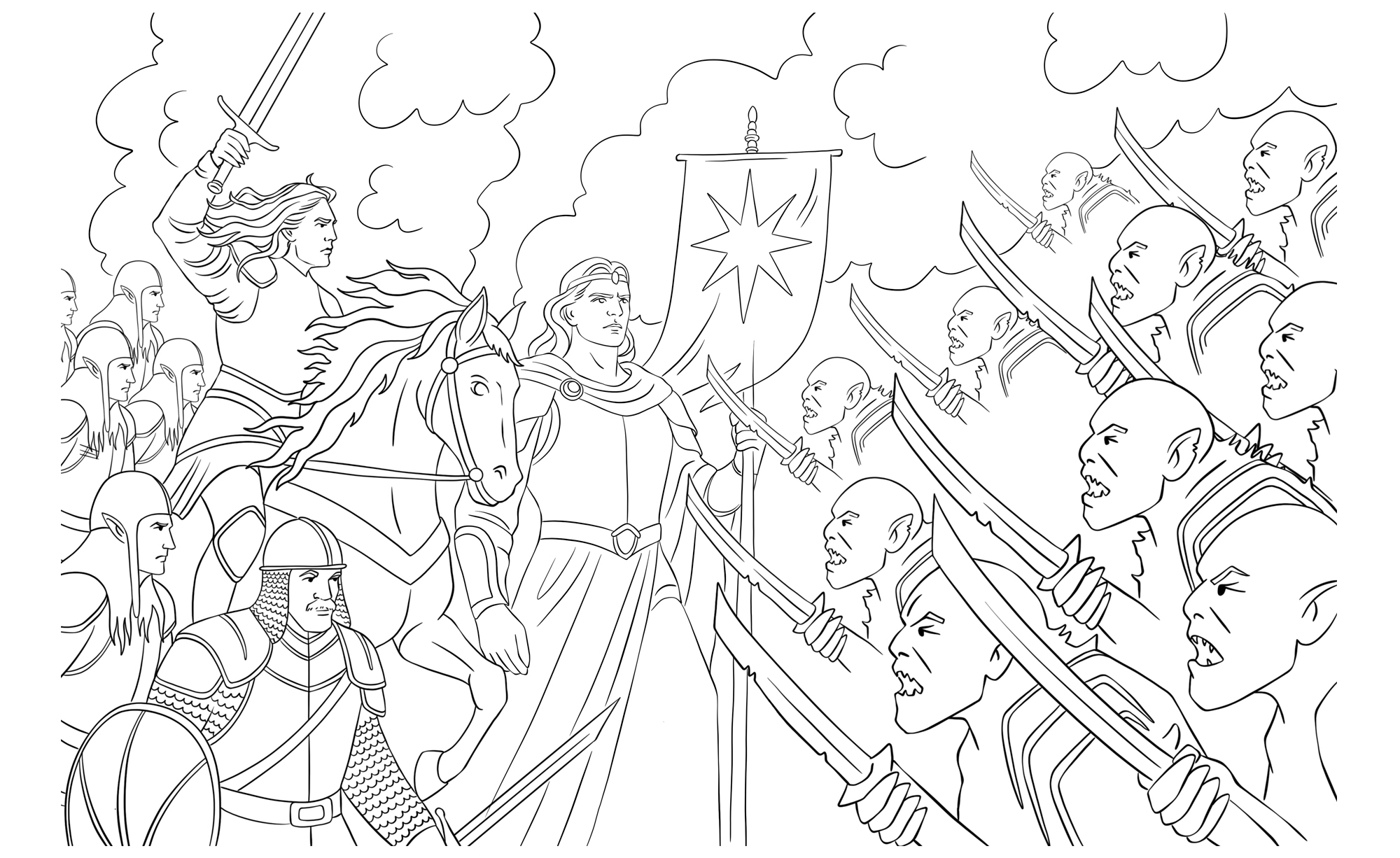 Раскраска "Средиземье" для "АСТ" — Изображение №12 — Иллюстрация на Dprofile