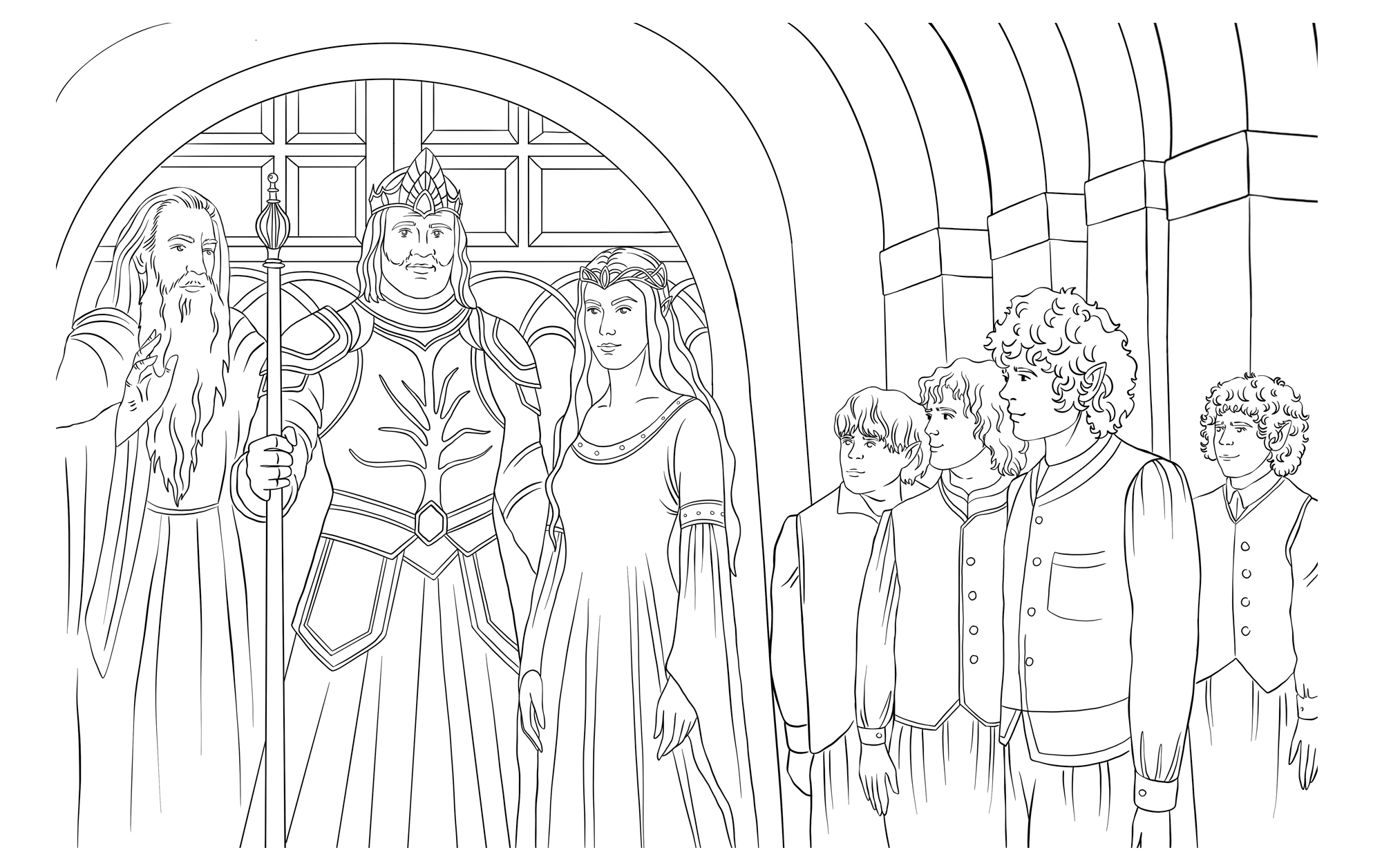 Раскраска "Средиземье" для "АСТ" — Изображение №9 — Иллюстрация на Dprofile