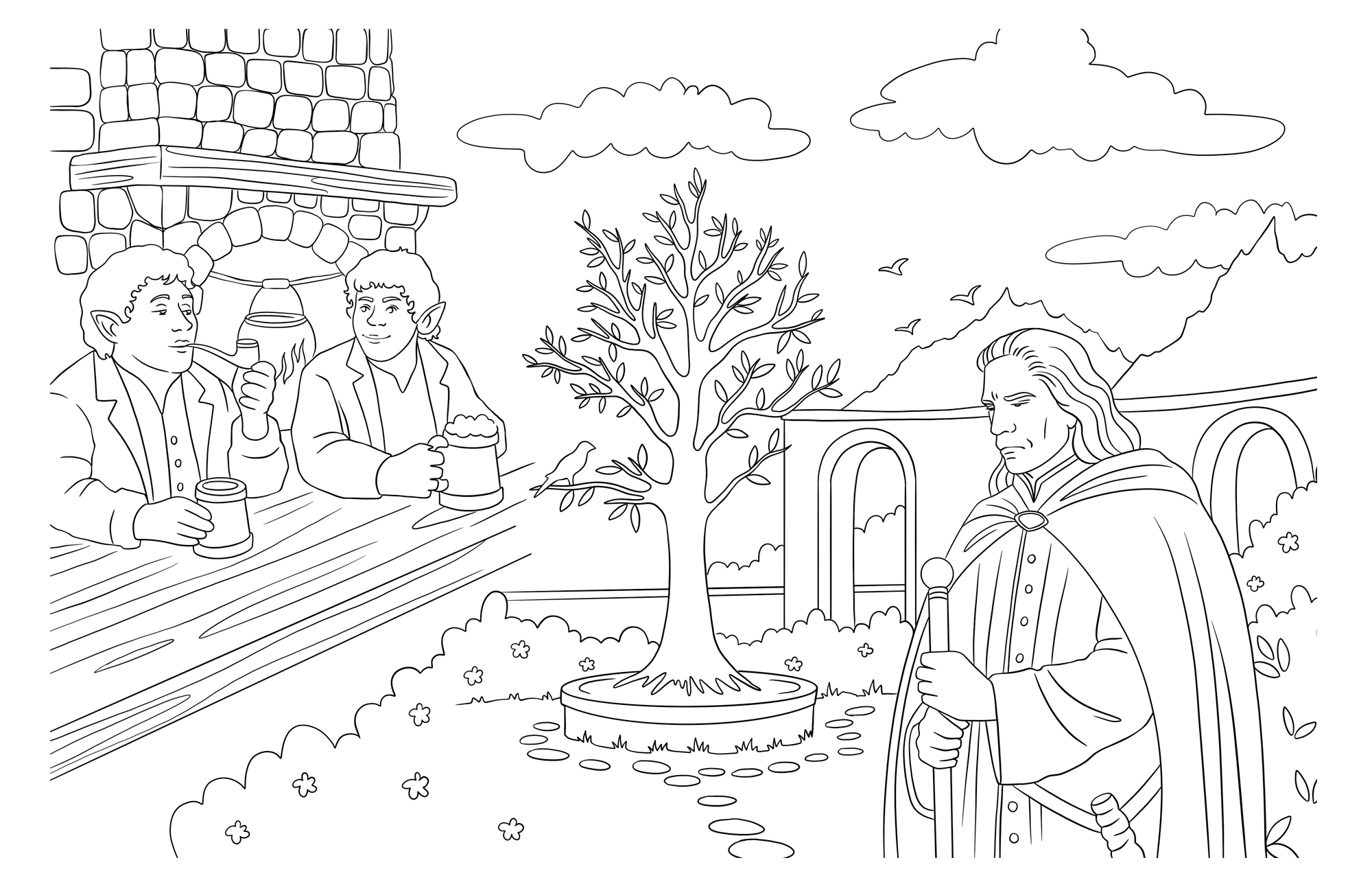 Раскраска "Средиземье" для "АСТ" — Изображение №22 — Иллюстрация на Dprofile