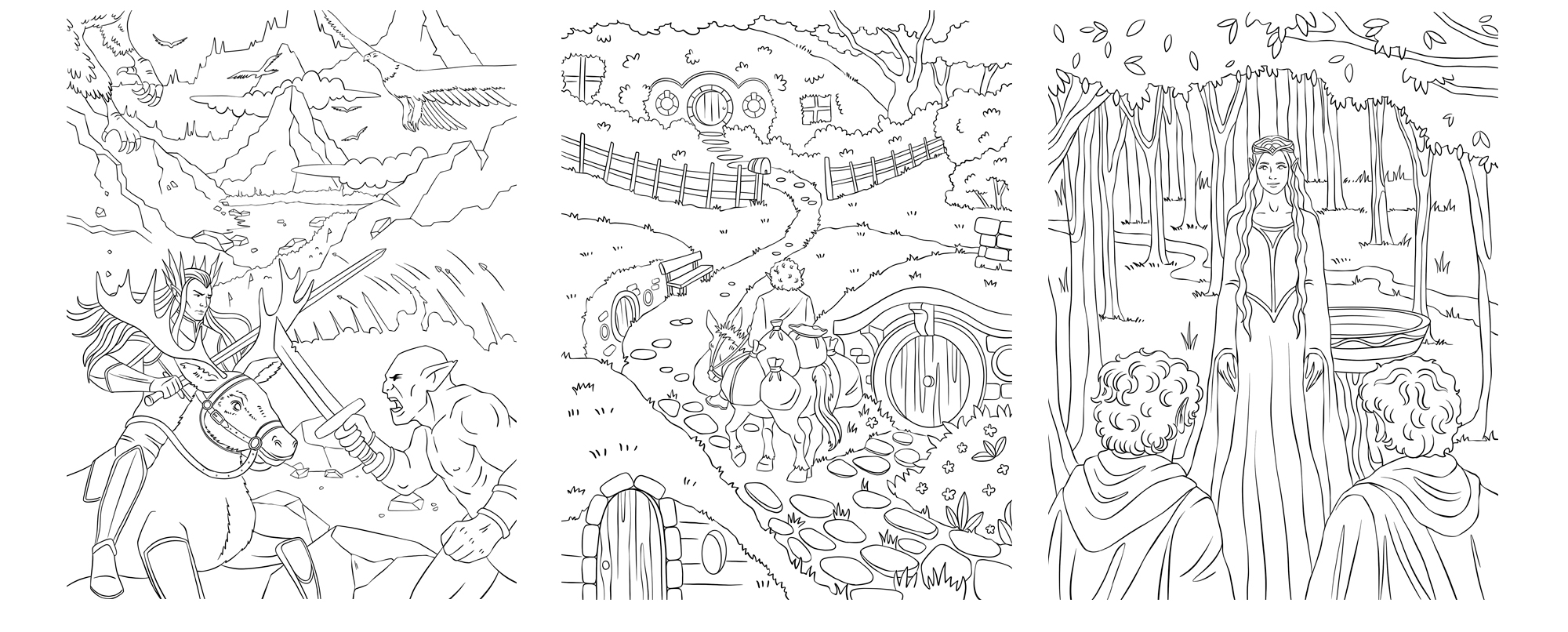 Раскраска "Средиземье" для "АСТ" — Изображение №5 — Иллюстрация на Dprofile