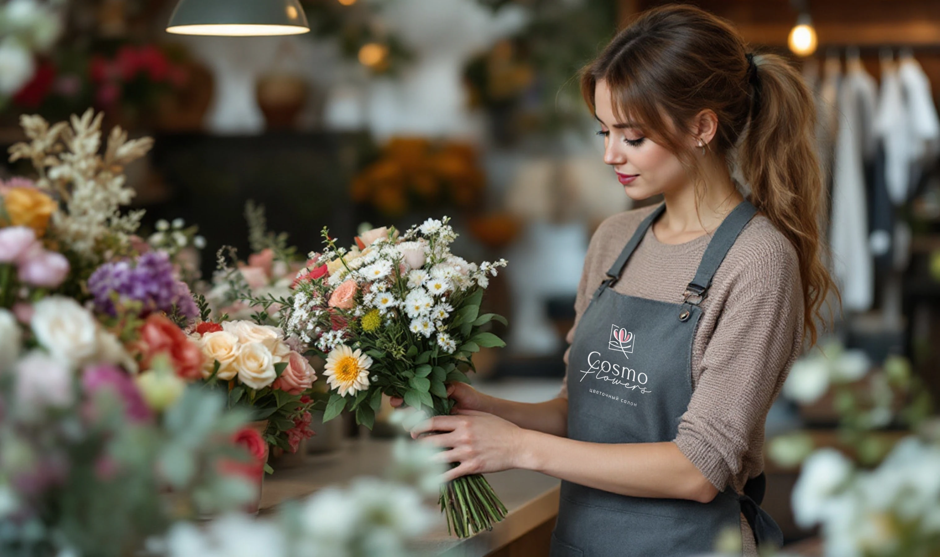 Логотип для цветочного салона Cosmo flowers — Изображение №7 — Брендинг на Dprofile