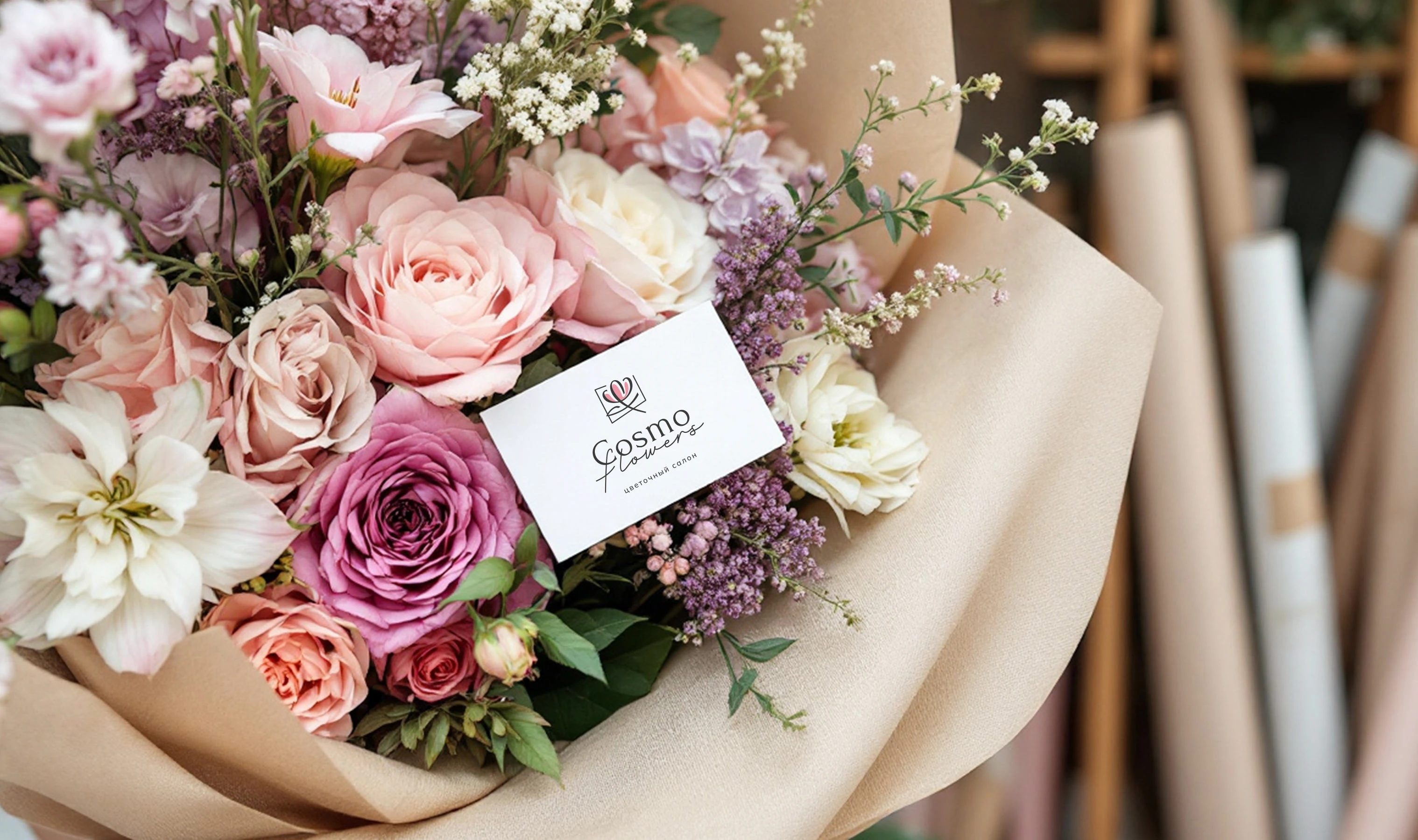 Логотип для цветочного салона Cosmo flowers — Изображение №6 — Брендинг на Dprofile