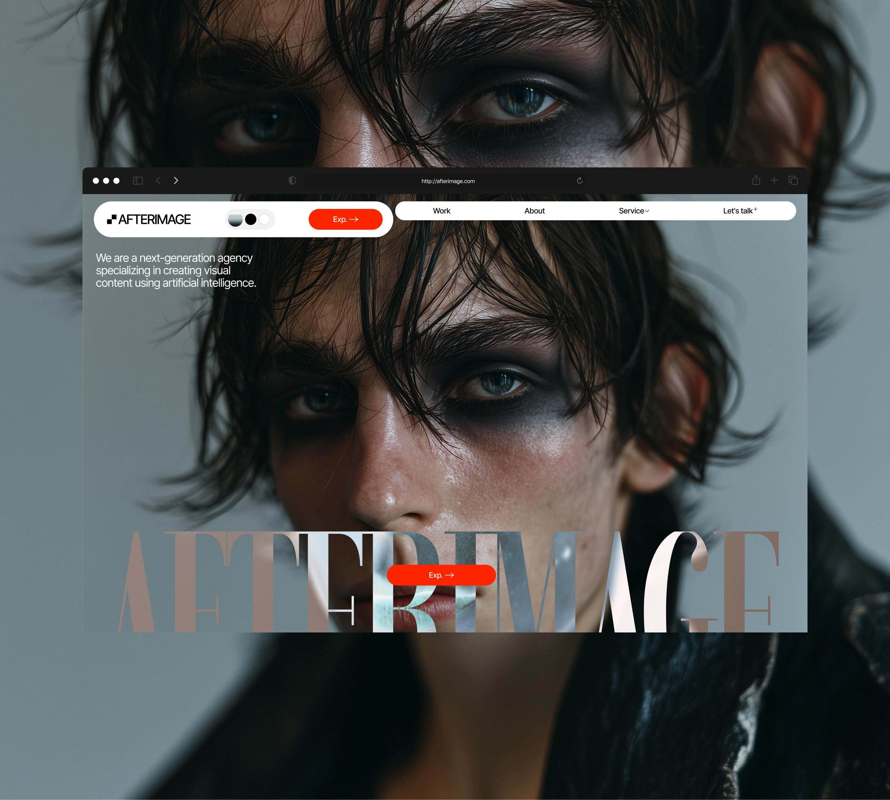 AfterImage — AI creative studio website — Изображение №3 — Интерфейсы, Нейро на Dprofile