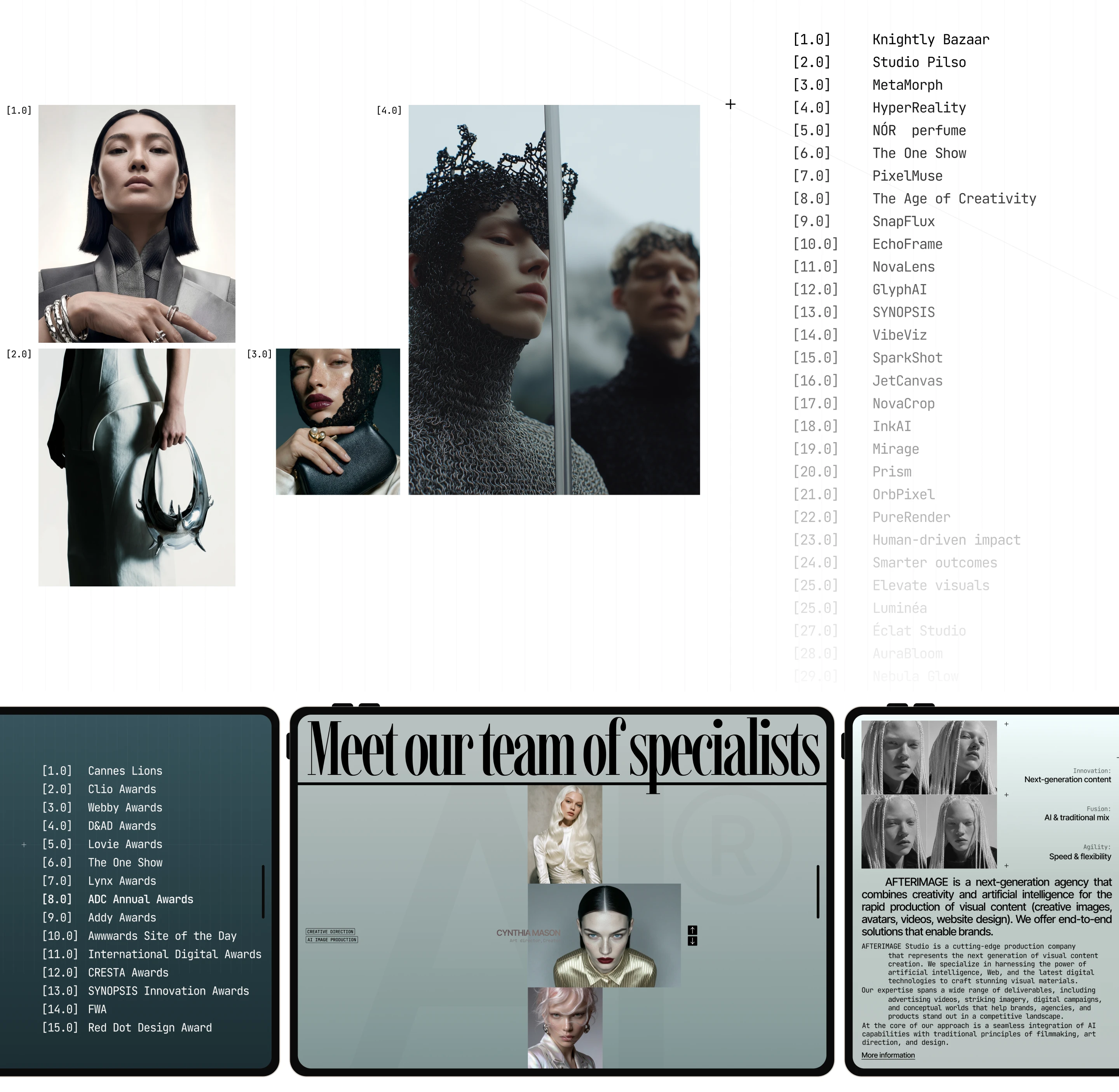 AfterImage — AI creative studio website — Изображение №4 — Интерфейсы, Нейро на Dprofile