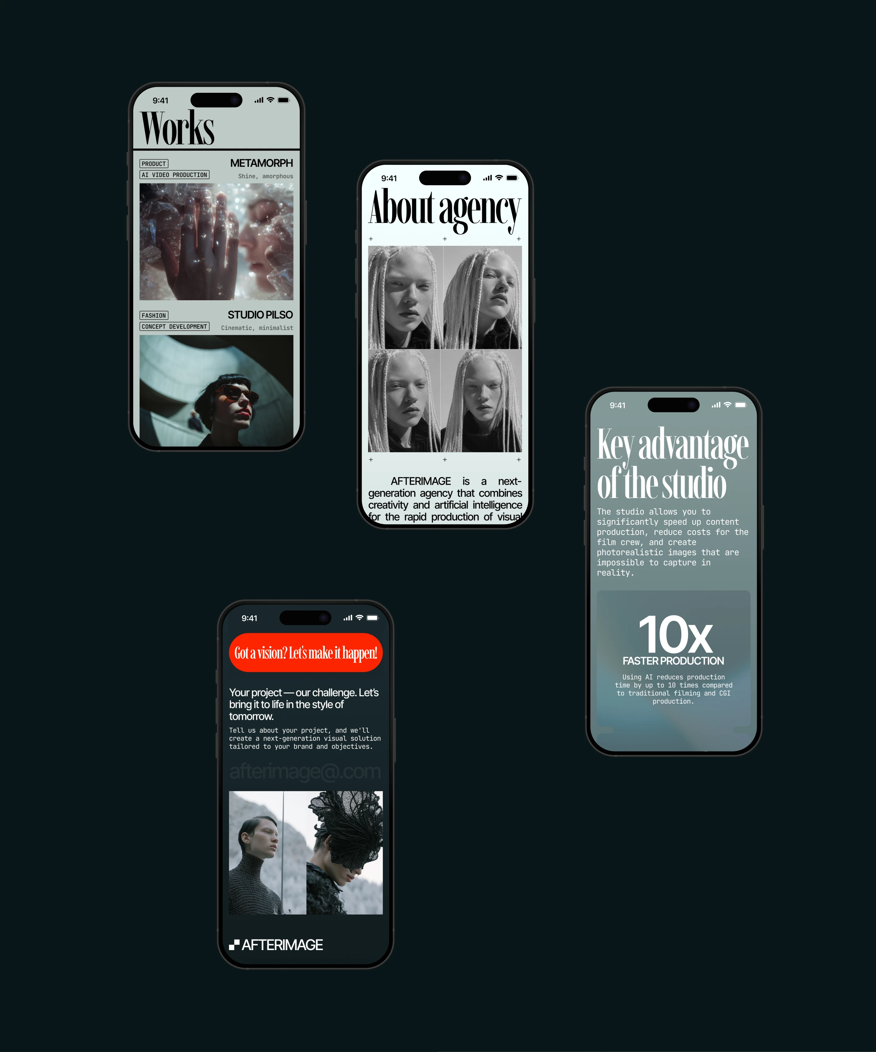 AfterImage — AI creative studio website — Изображение №5 — Интерфейсы, Нейро на Dprofile