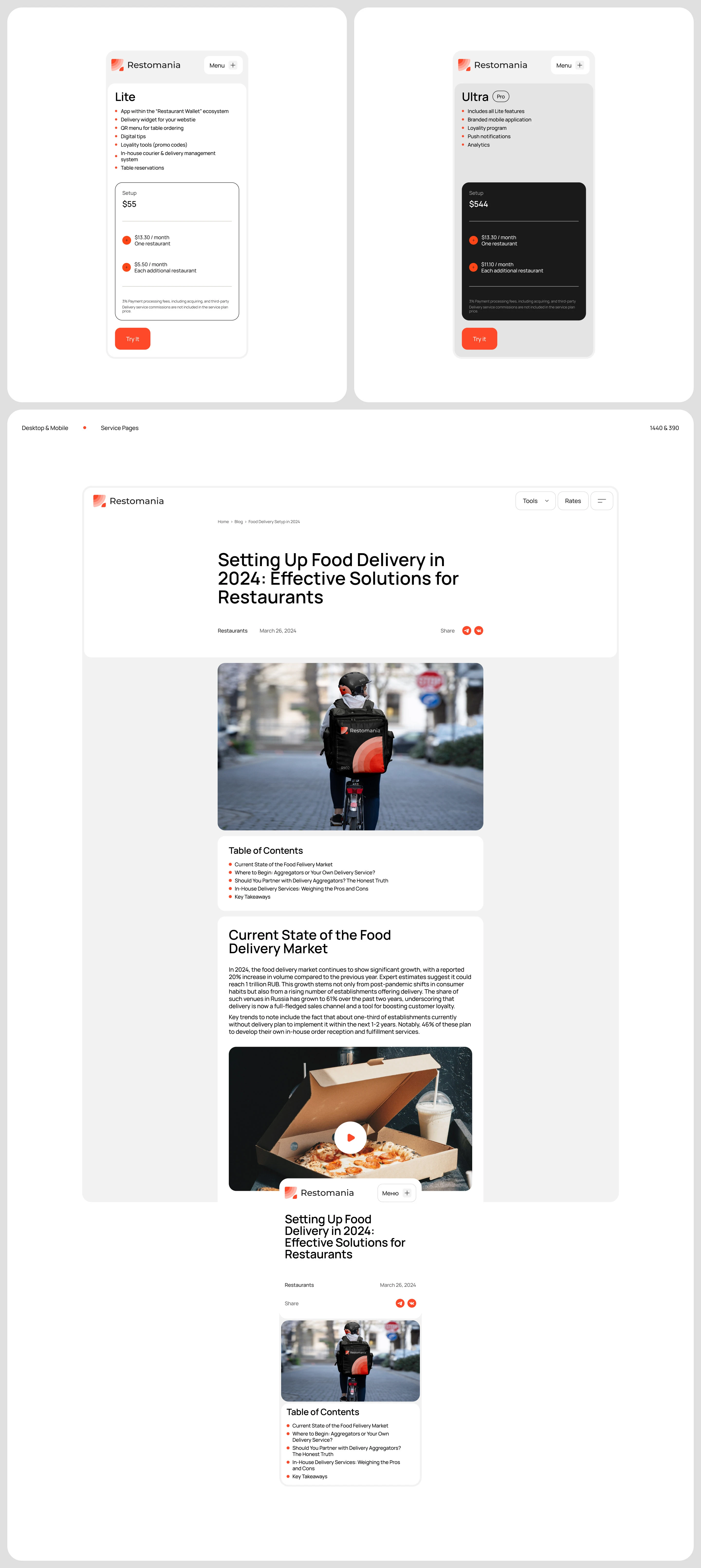 Restomania | Website & Identity — Изображение №12 — Интерфейсы, 3D на Dprofile