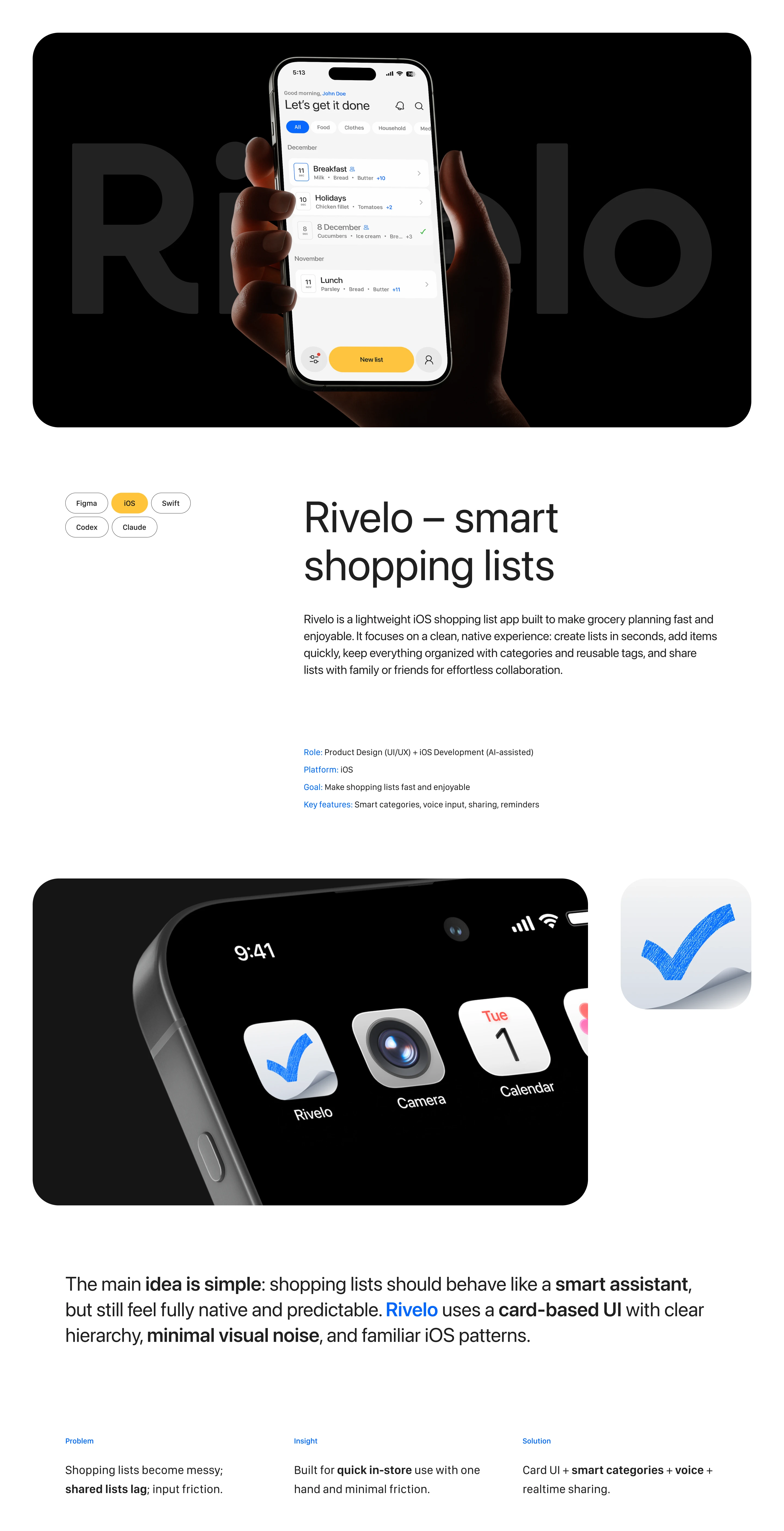 Rivelo — умные списки покупок — Изображение №1 — Интерфейсы на Dprofile