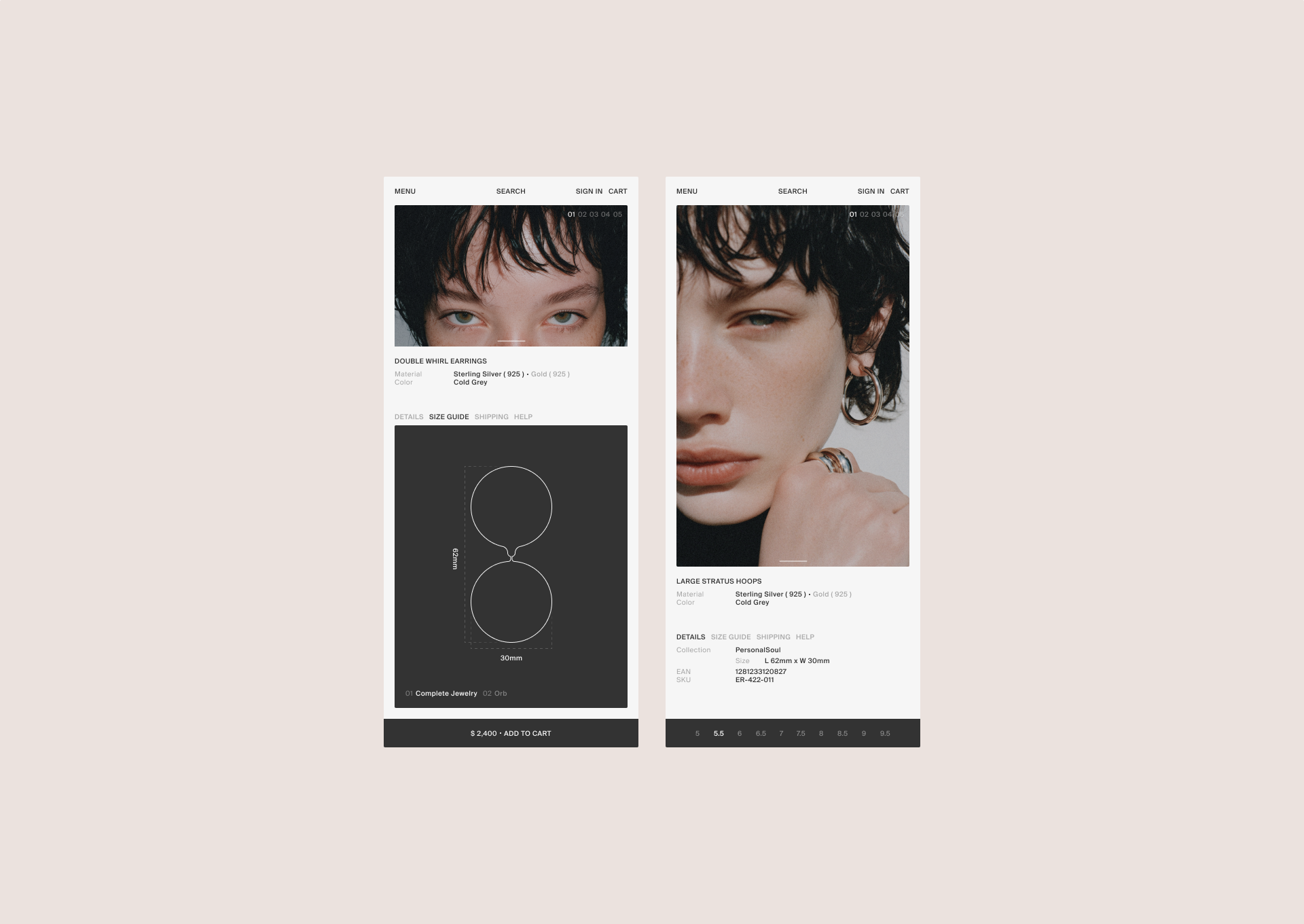 R.A. Jewellery — Изображение №5 — Интерфейсы, Анимация на Dprofile