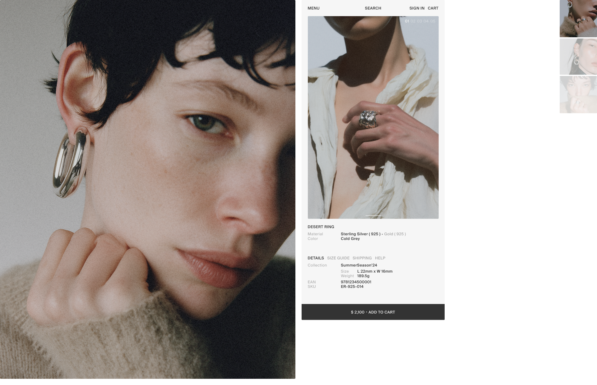 R.A. Jewellery — Изображение №4 — Интерфейсы, Анимация на Dprofile