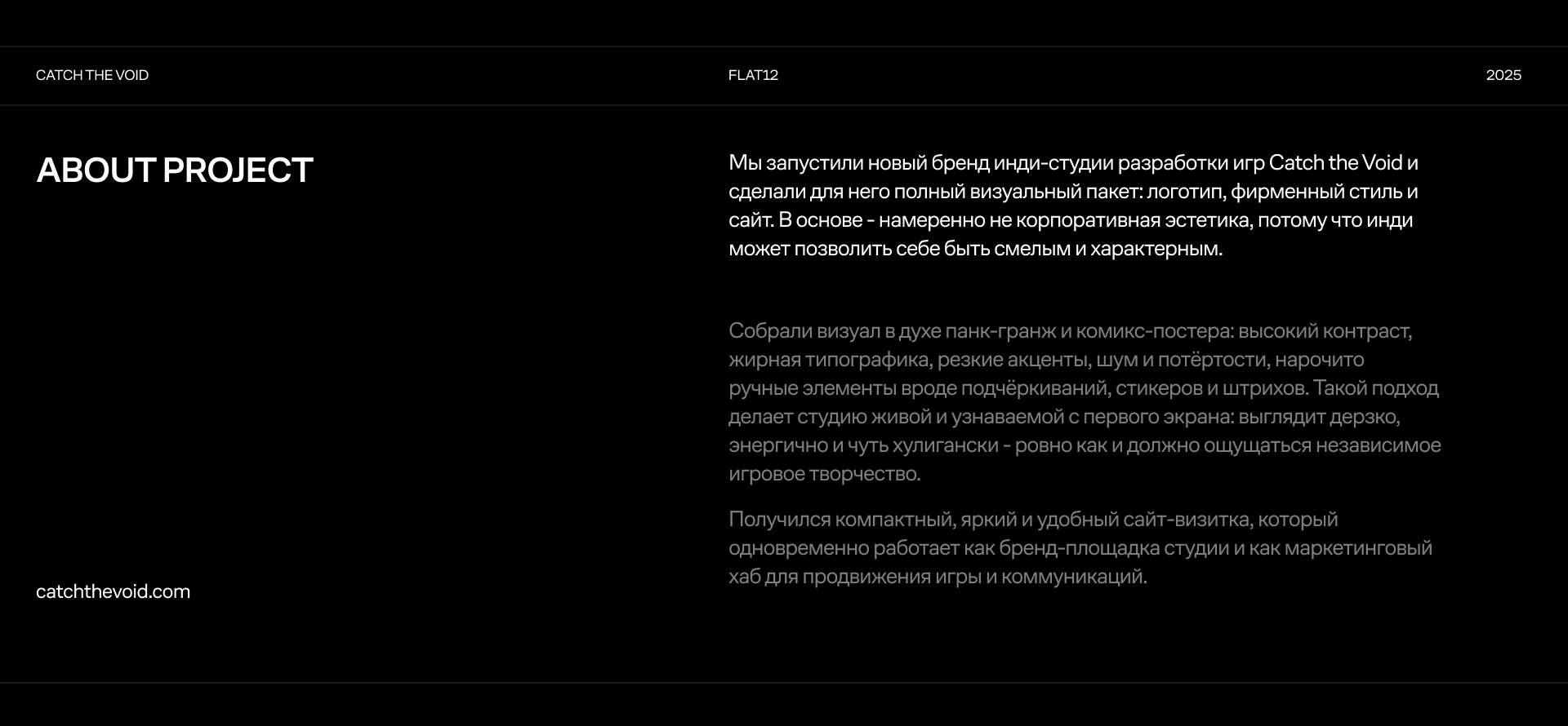Catch The Void — Изображение №2 — Интерфейсы, Брендинг на Dprofile