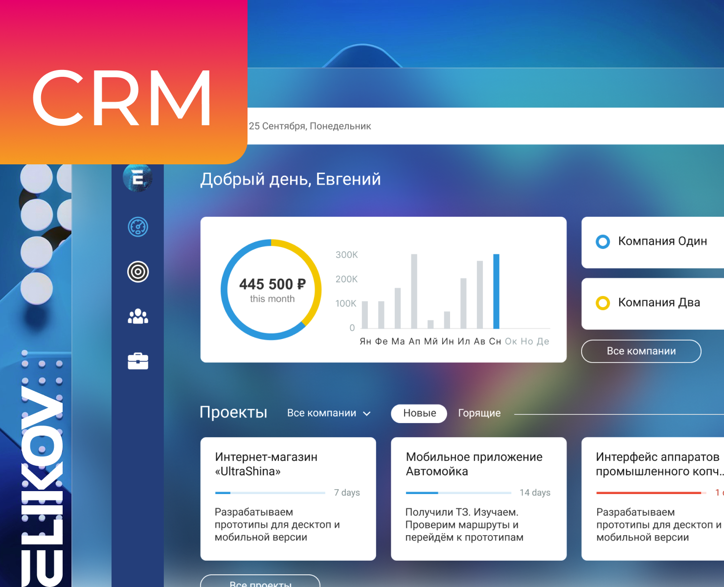 CRM для небольших команд — Интерфейсы на Dprofile