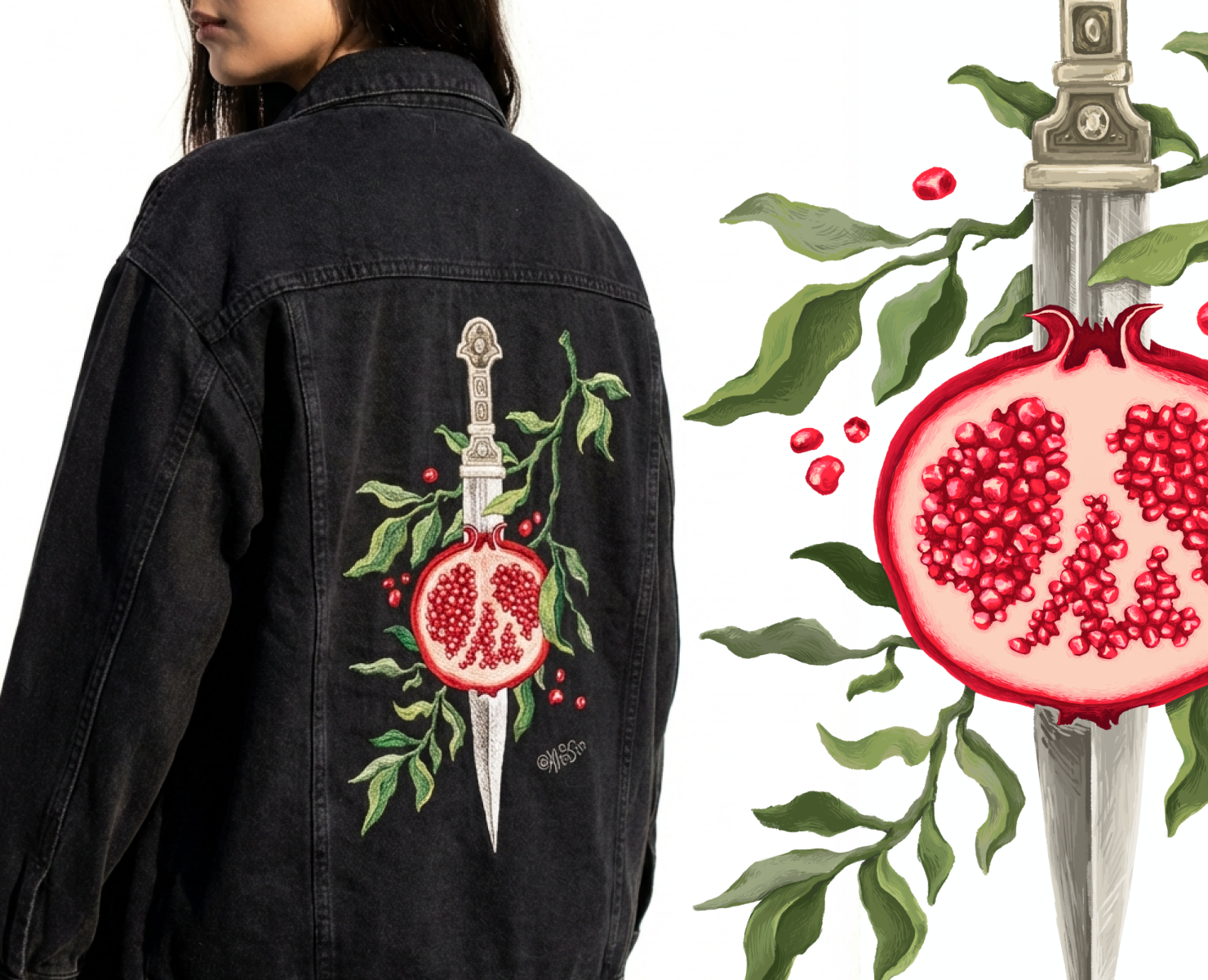 Иллюстрация - принт для одежды | къама (кинжал) — Иллюстрация, Графика на Dprofile