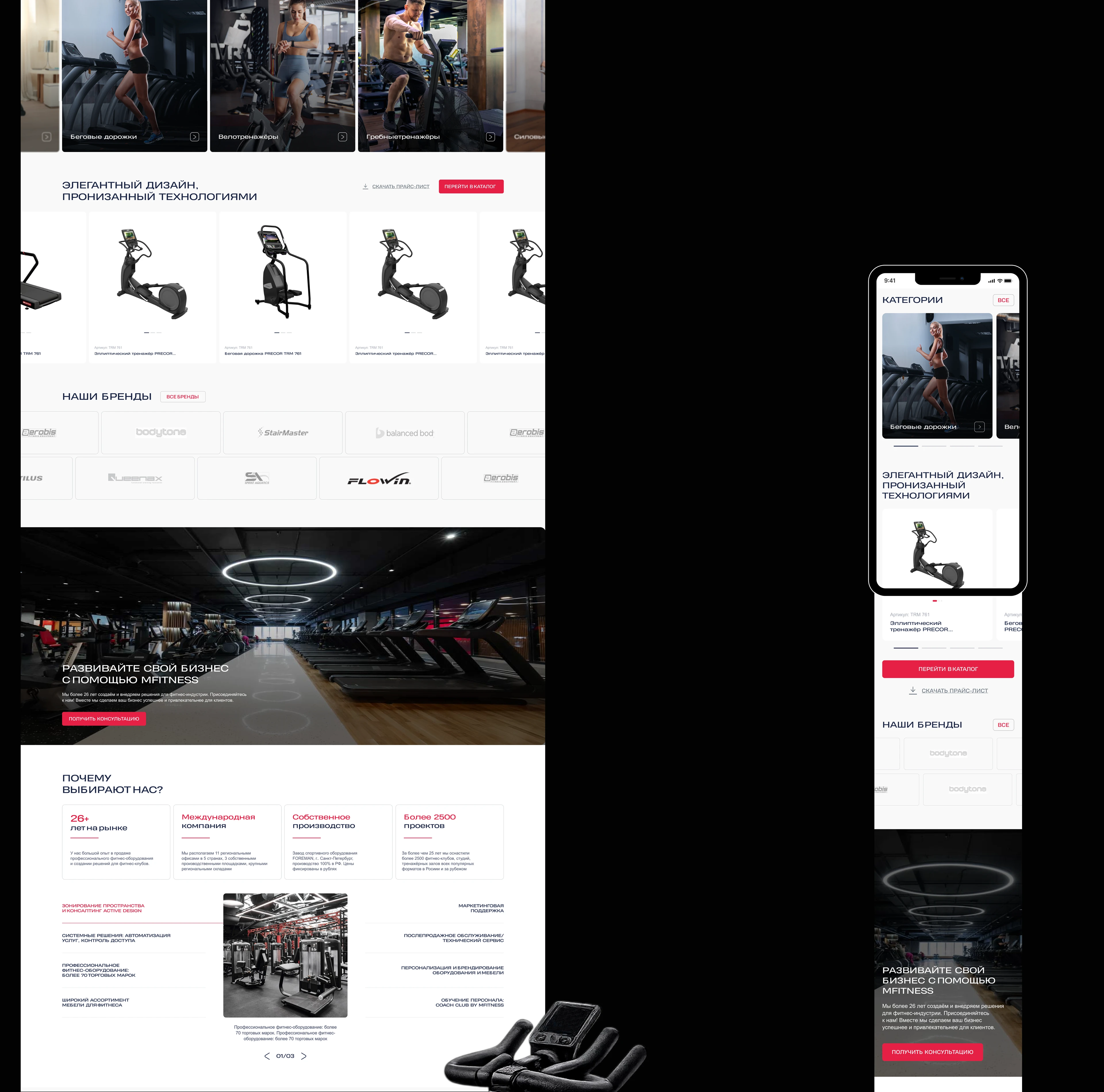 Mfitness — B2B Website Design — Изображение №4 — Интерфейсы, Маркетинг на Dprofile