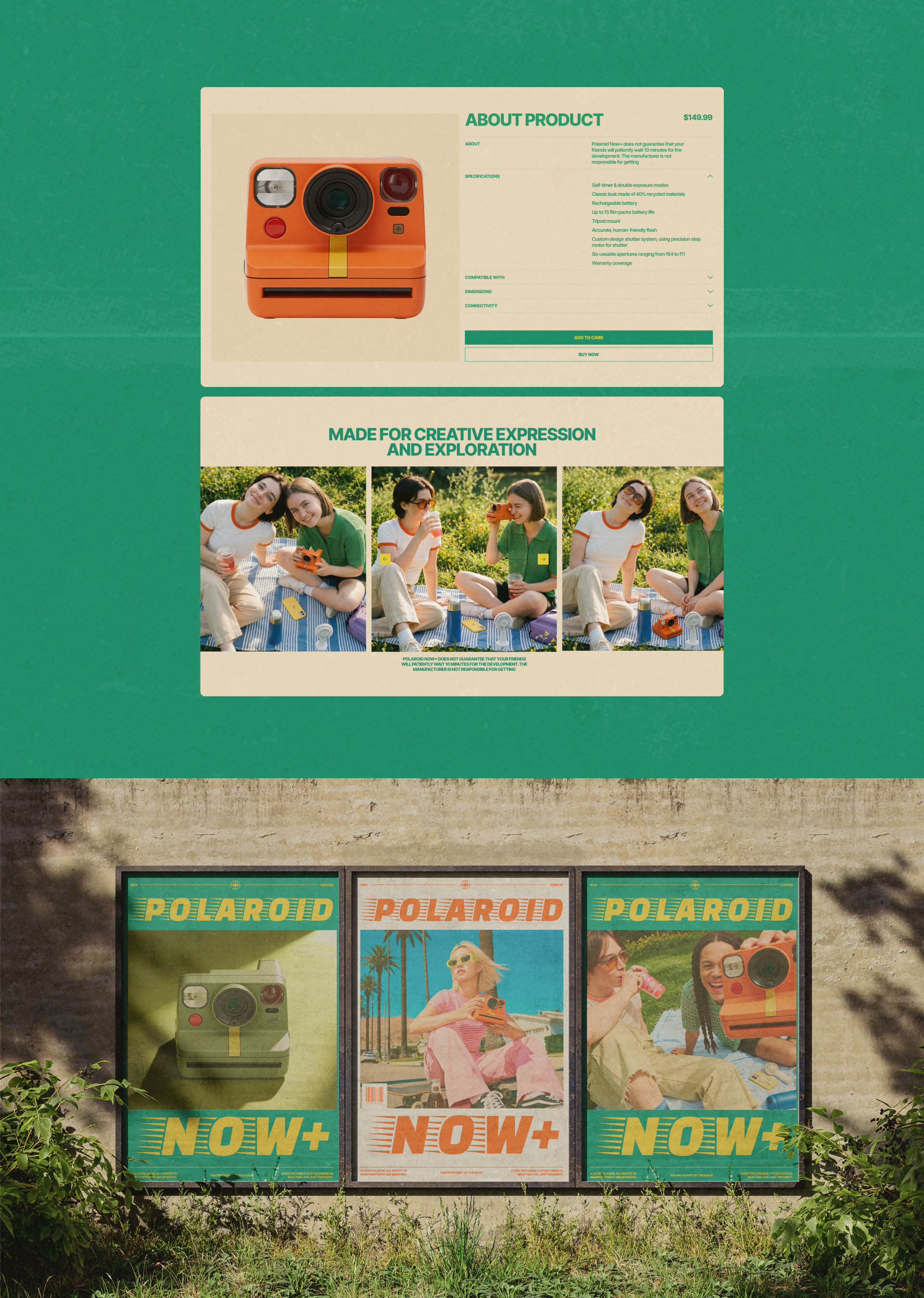 AI generation, UI/UX design «Polaroid Now+» — Изображение №3 — Интерфейсы, Нейро на Dprofile