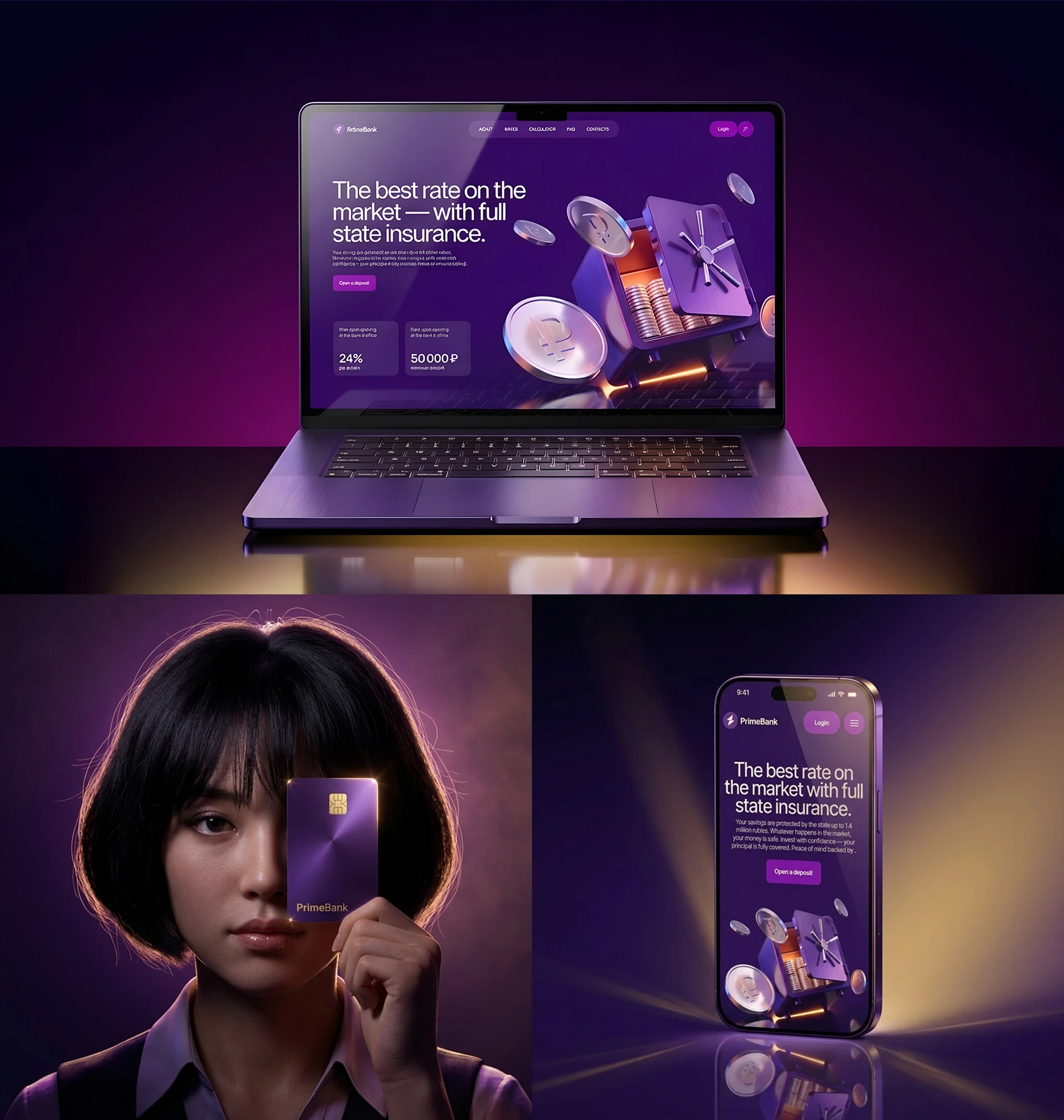PrimeBank | AI-Generated 3D Visual — Изображение №2 — Интерфейсы, Нейро на Dprofile