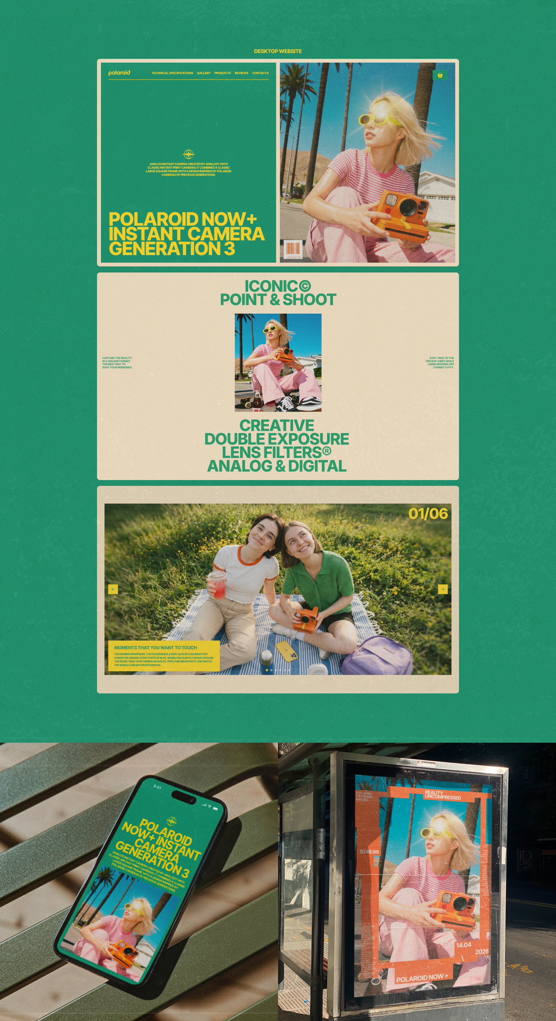 AI generation, UI/UX design «Polaroid Now+» — Изображение №2 — Интерфейсы, Нейро на Dprofile