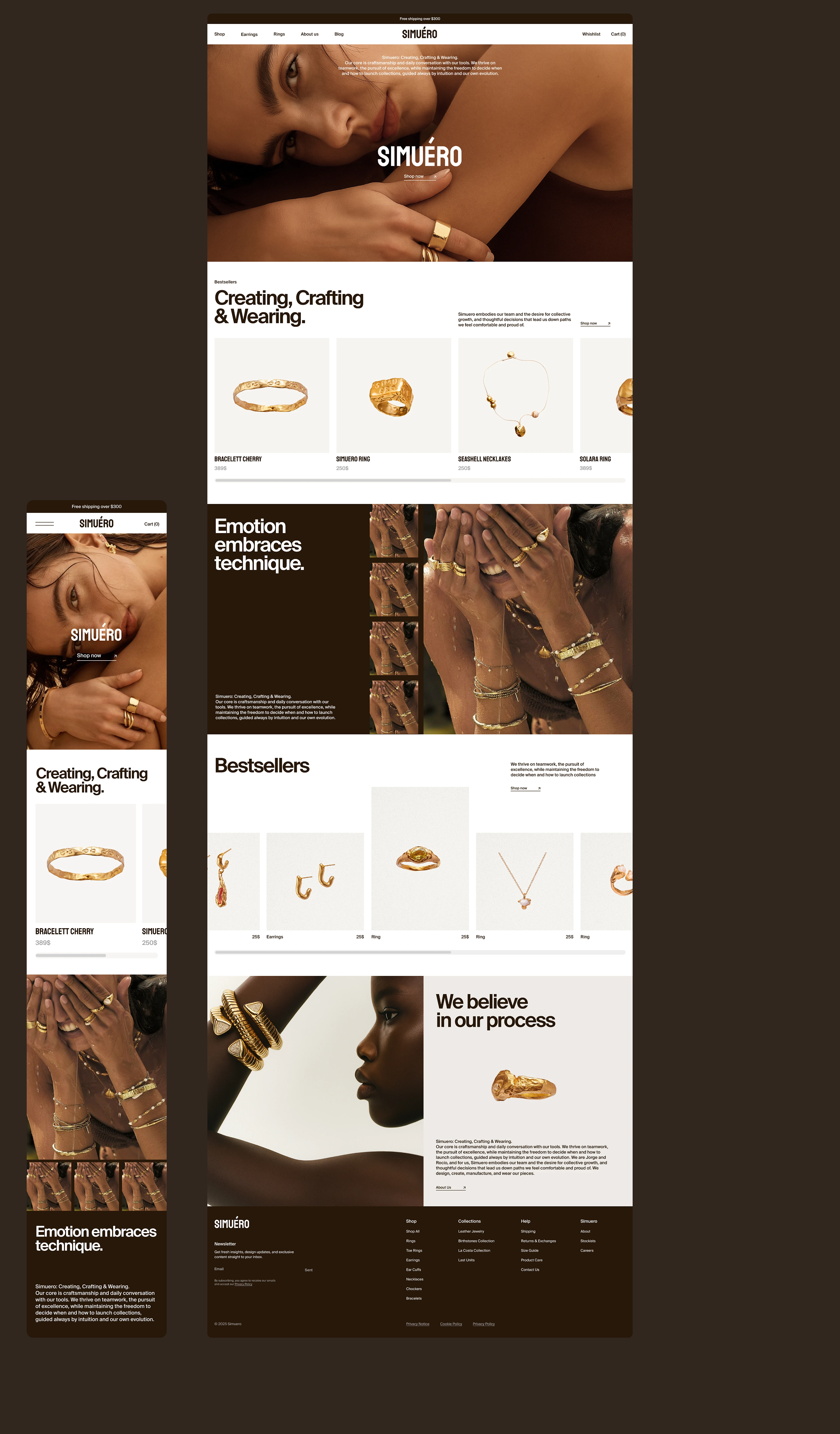 Simuero  Jewelry Website & Branding design — Изображение №7 — Интерфейсы, Брендинг на Dprofile