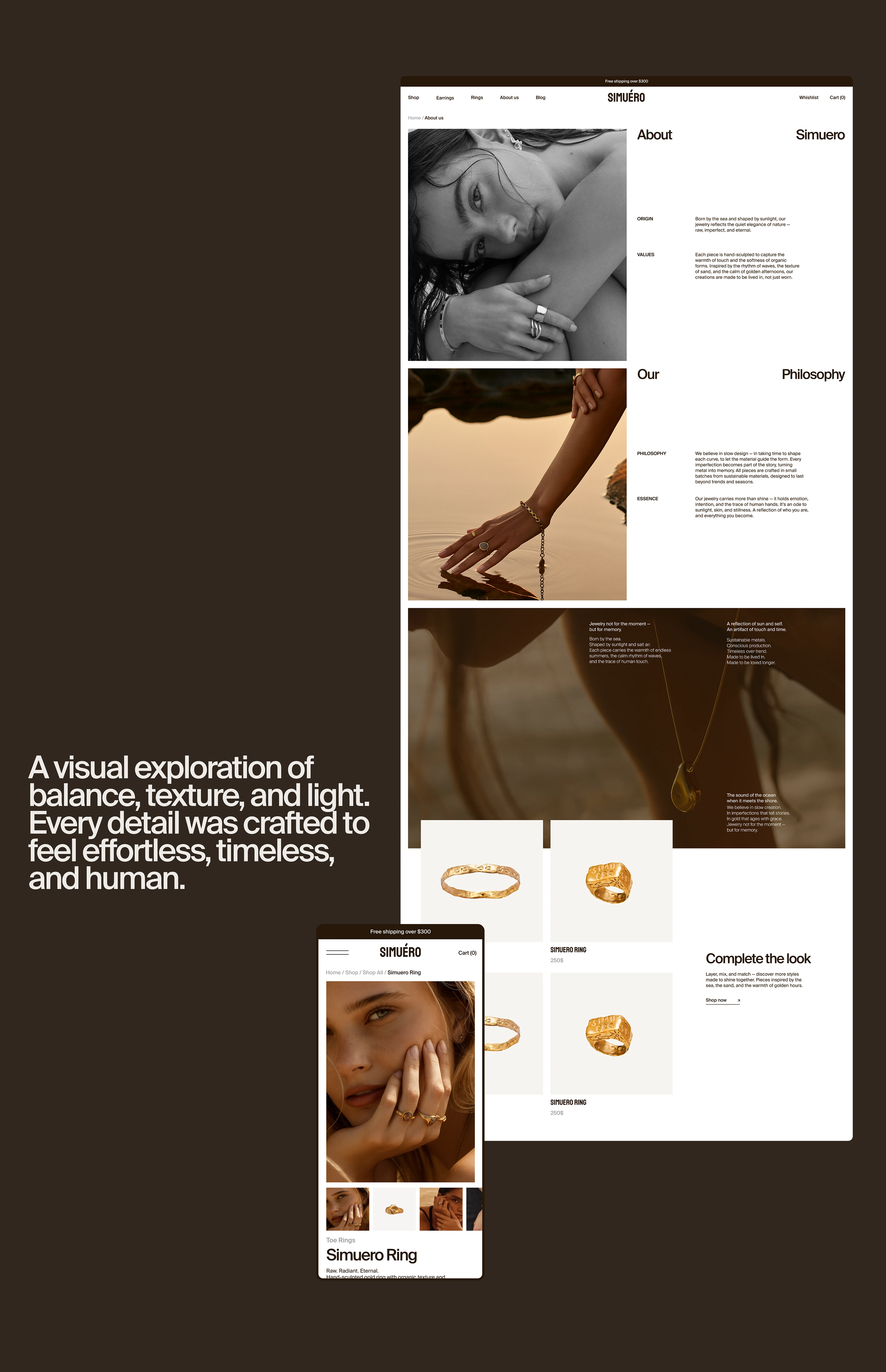 Simuero  Jewelry Website & Branding design — Изображение №6 — Интерфейсы, Брендинг на Dprofile