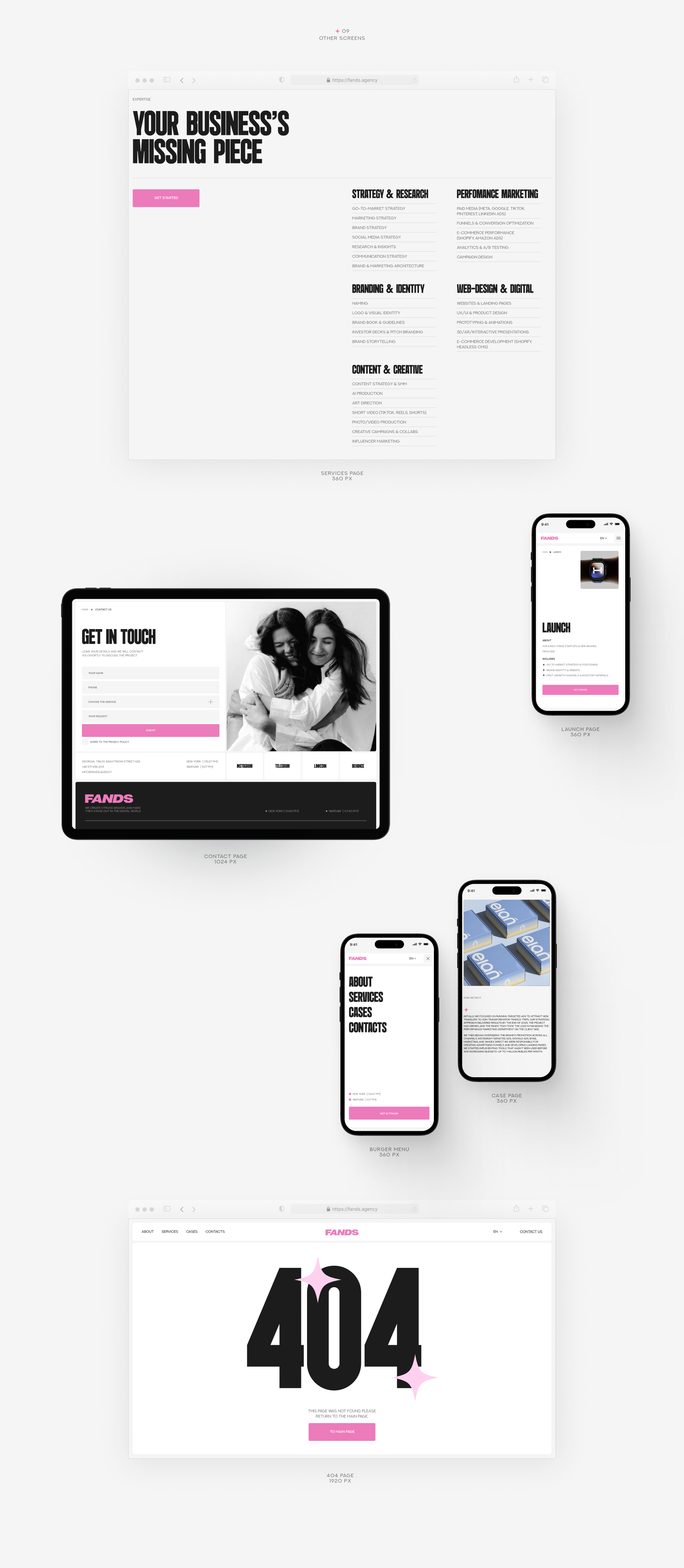 FANDS | Digital agency website — Изображение №13 — Интерфейсы, Анимация на Dprofile