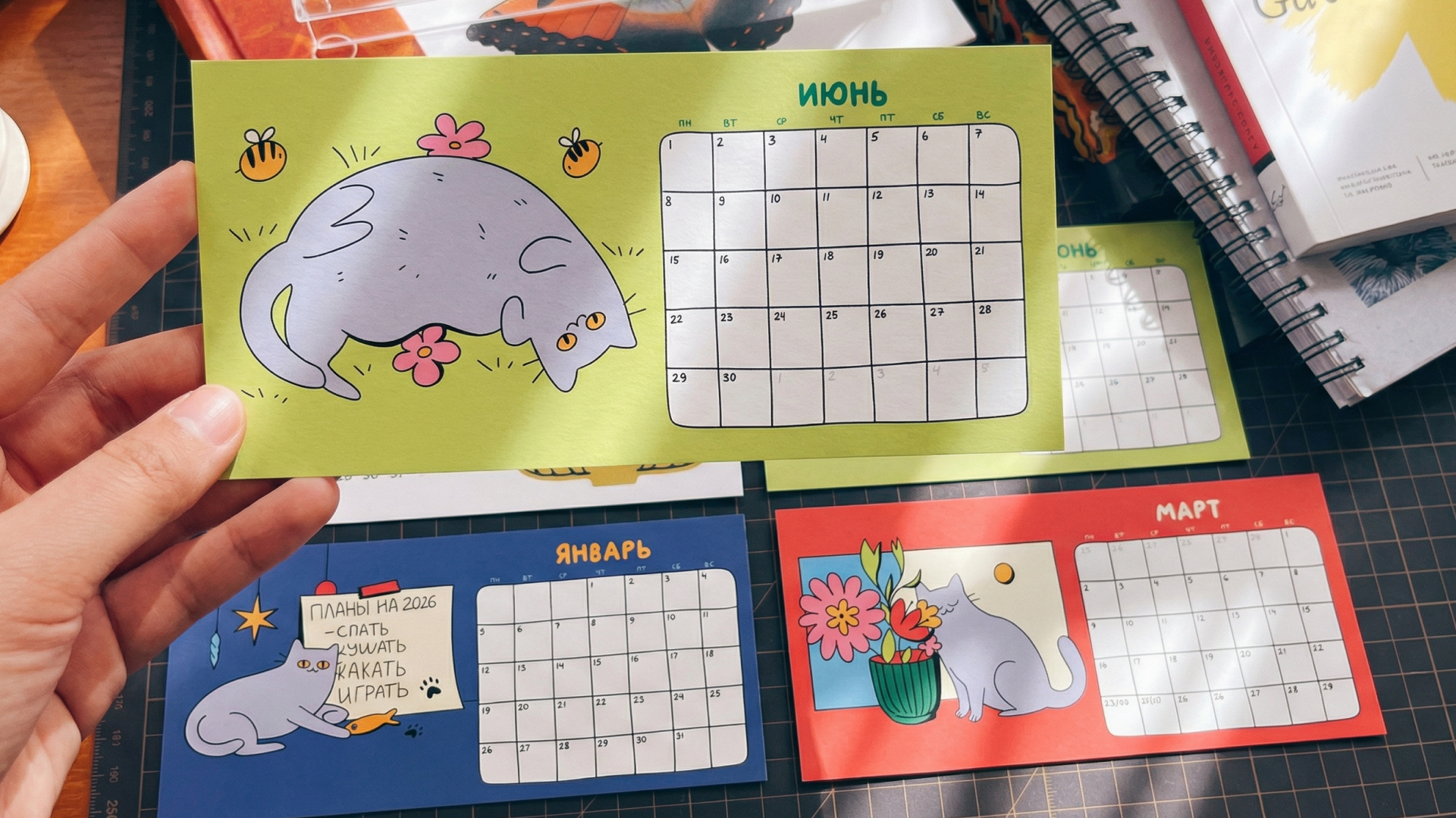 Календарь на 2026 год с иллюстрациями британской кошки — Изображение №8 — Брендинг, Иллюстрация на Dprofile