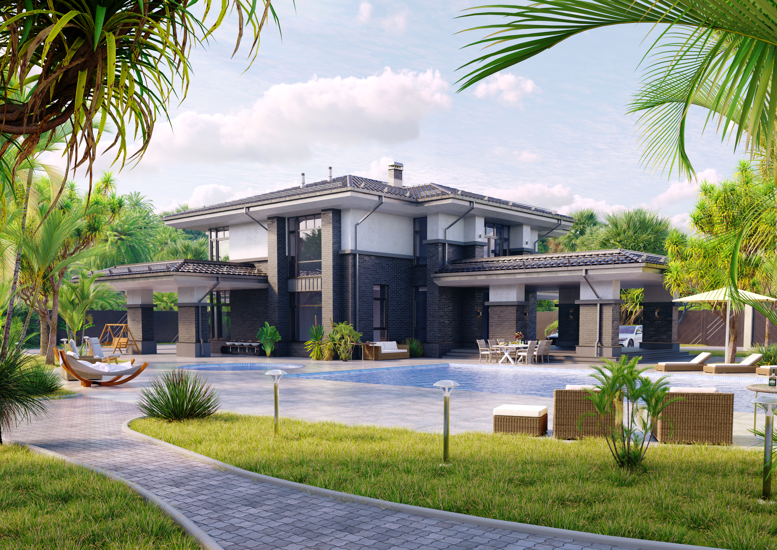 Modern Tropical Villa / Современная вилла в тропиках — Изображение №1 — 3D, Архитектура на Dprofile