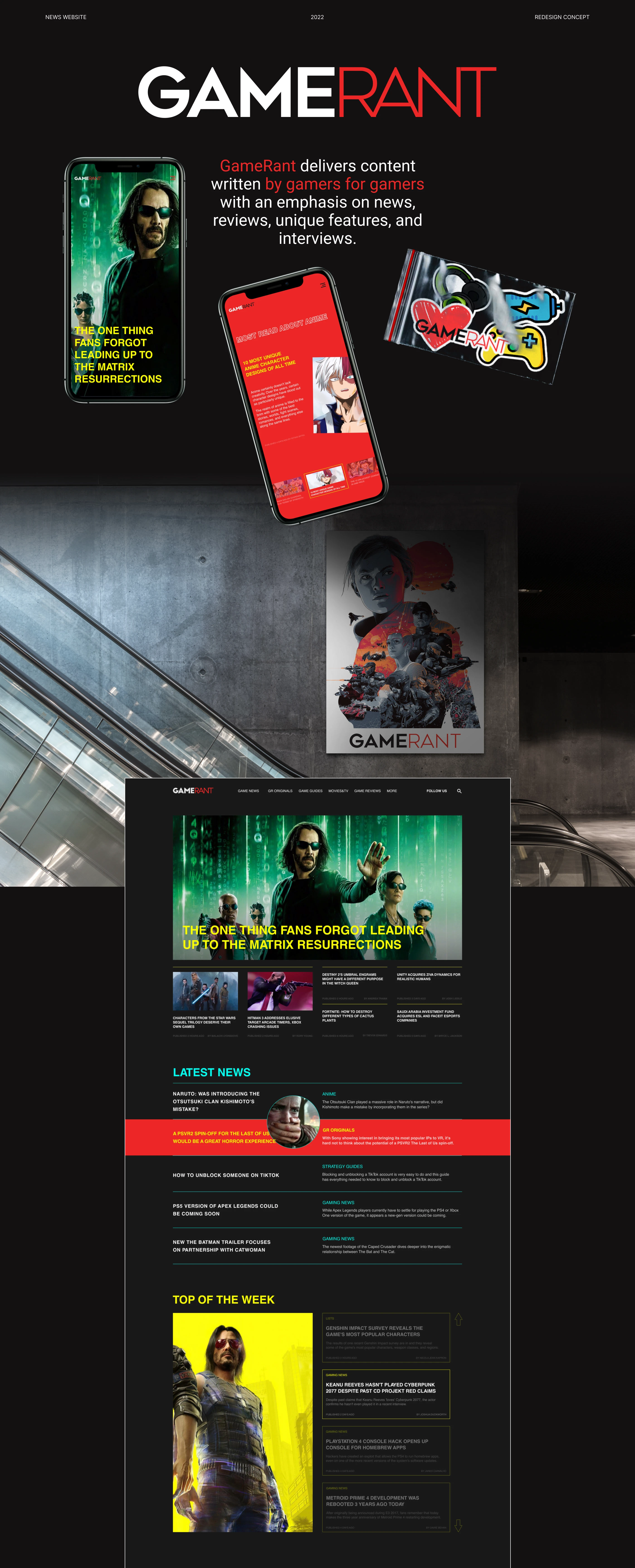 GAMERANT - News Website Redesign — Изображение №1 — Интерфейсы, Анимация на Dprofile