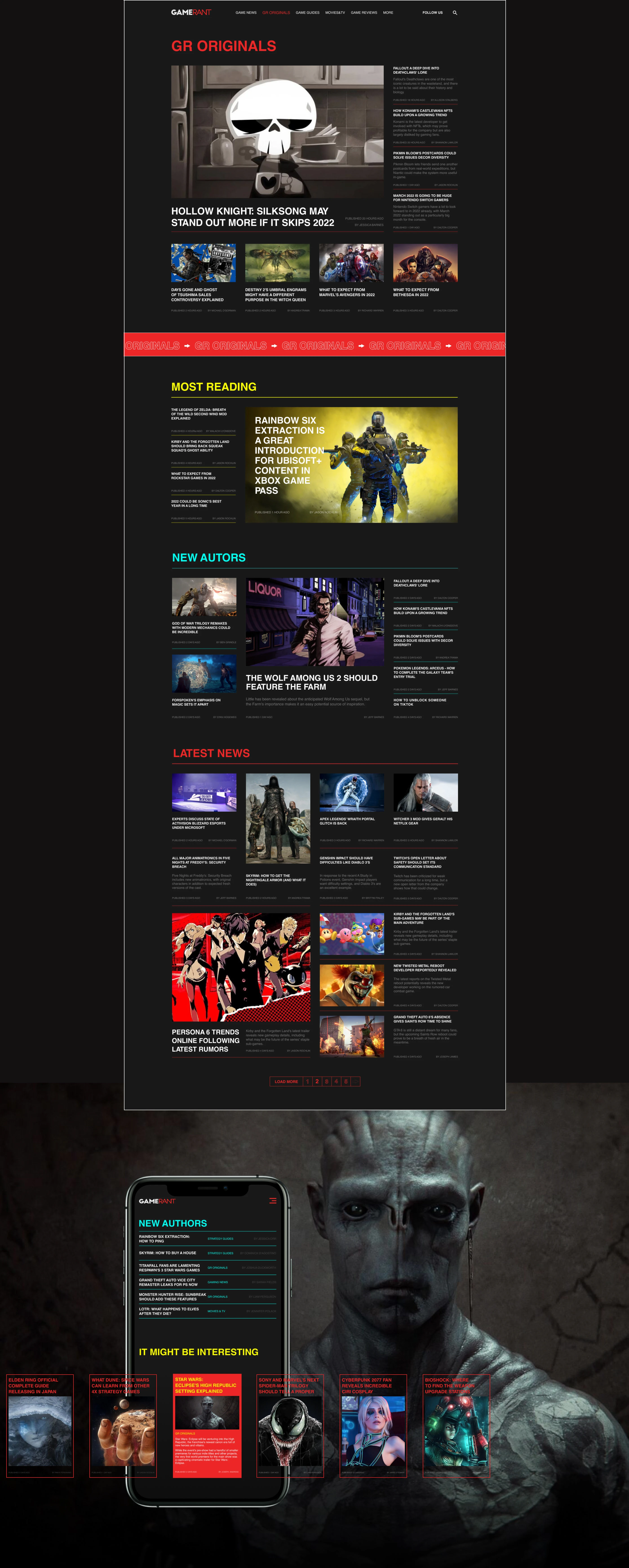 GAMERANT - News Website Redesign — Изображение №3 — Интерфейсы, Анимация на Dprofile