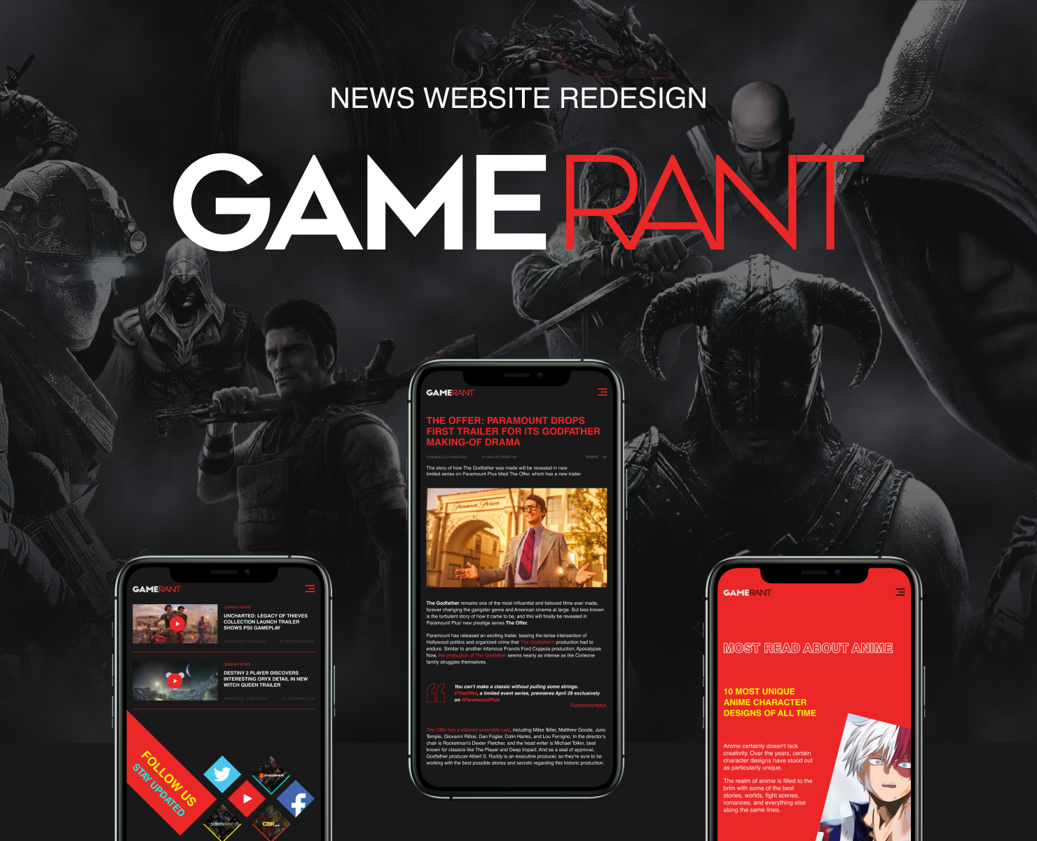 GAMERANT - News Website Redesign — Интерфейсы, Анимация на Dprofile