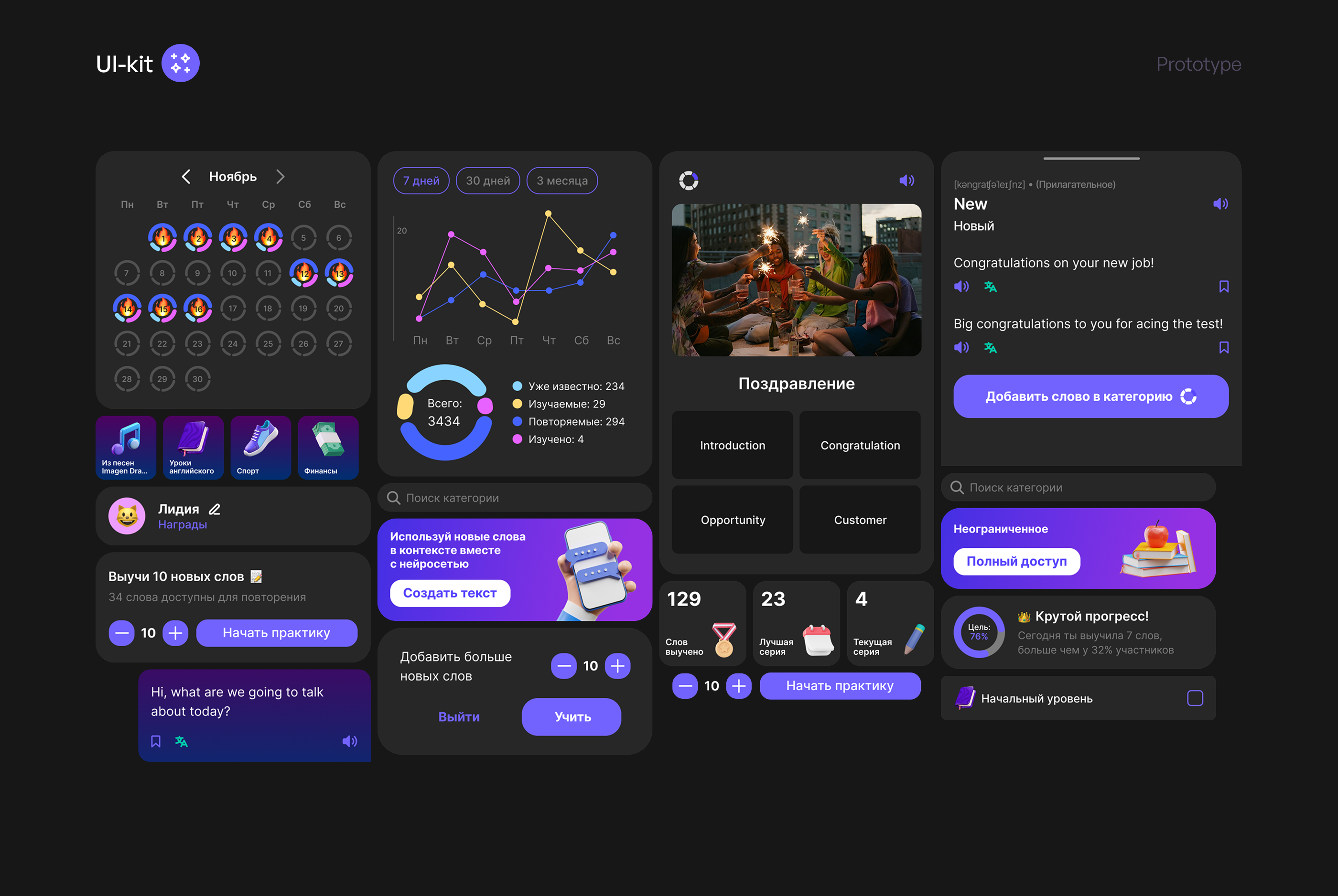 Приложение для изучения языков — Изображение №7 — Интерфейсы на Dprofile