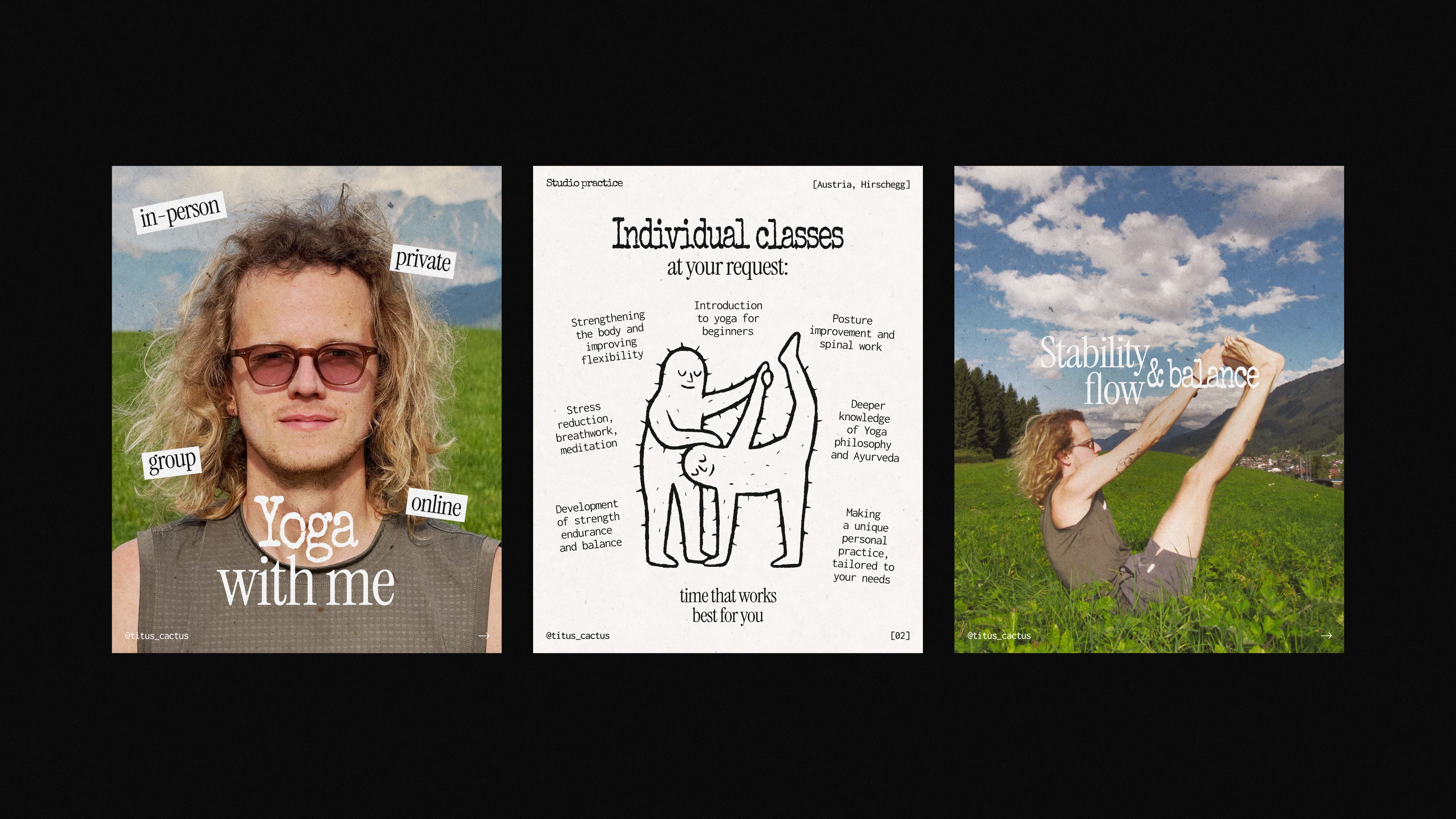 TITUS CACTUS YOGA | Brand identity & Web Design & Ai — Изображение №10 — Интерфейсы, Брендинг на Dprofile