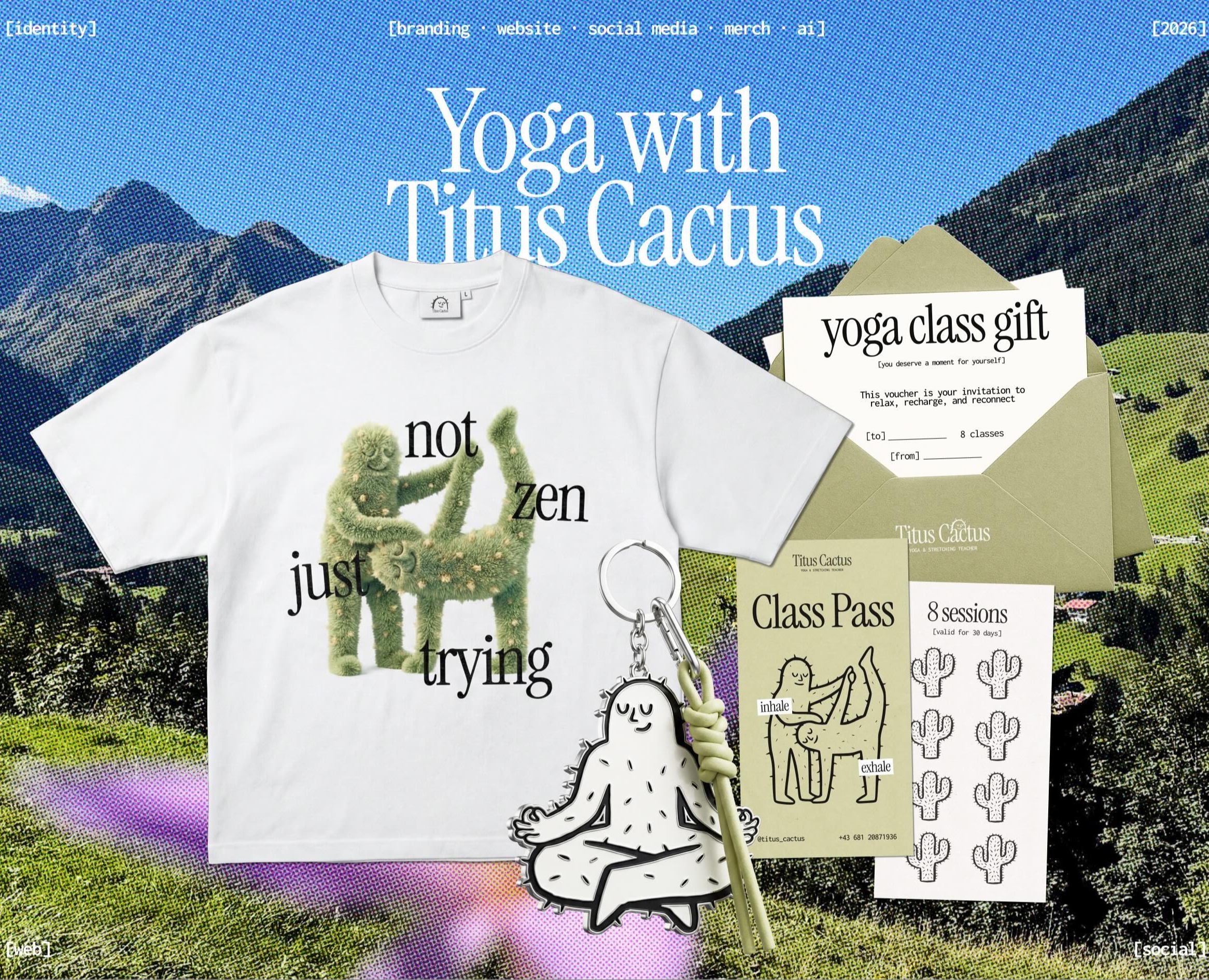 TITUS CACTUS YOGA | Brand identity & Web Design & Ai — Интерфейсы, Брендинг на Dprofile