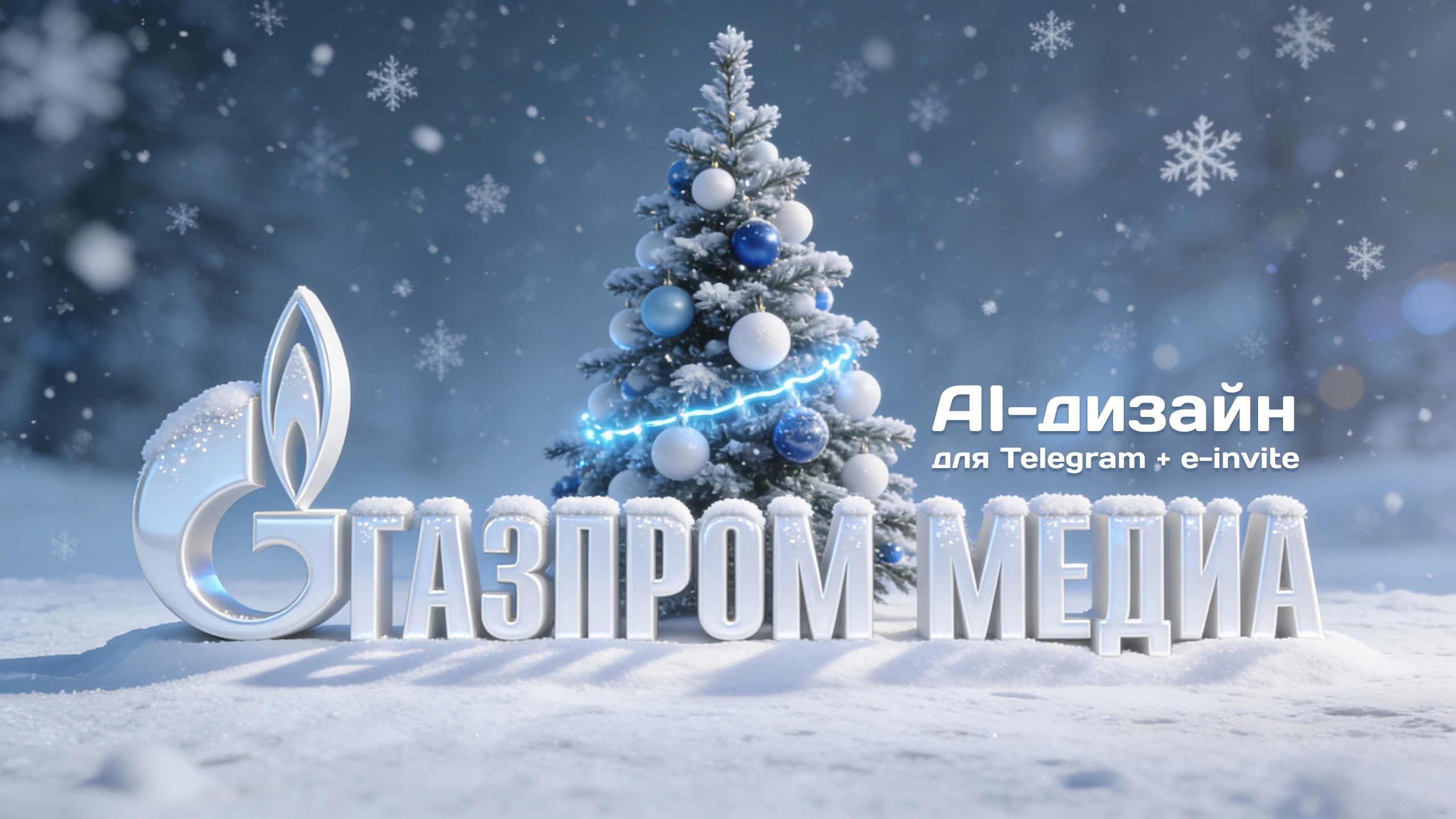 Газпром Медиа | AI-дизайн для Telegram + e-invite — Изображение №1 — Маркетинг, Нейро на Dprofile