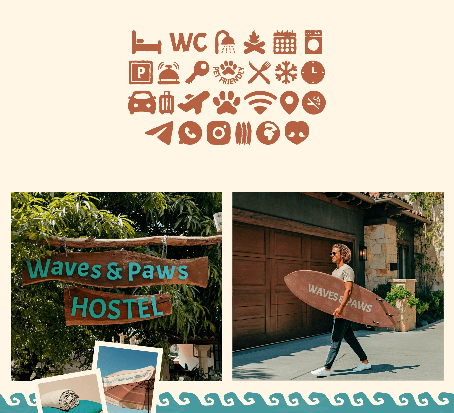 Брендинг хостела Waves & Paws — Изображение №9 — Брендинг на Dprofile