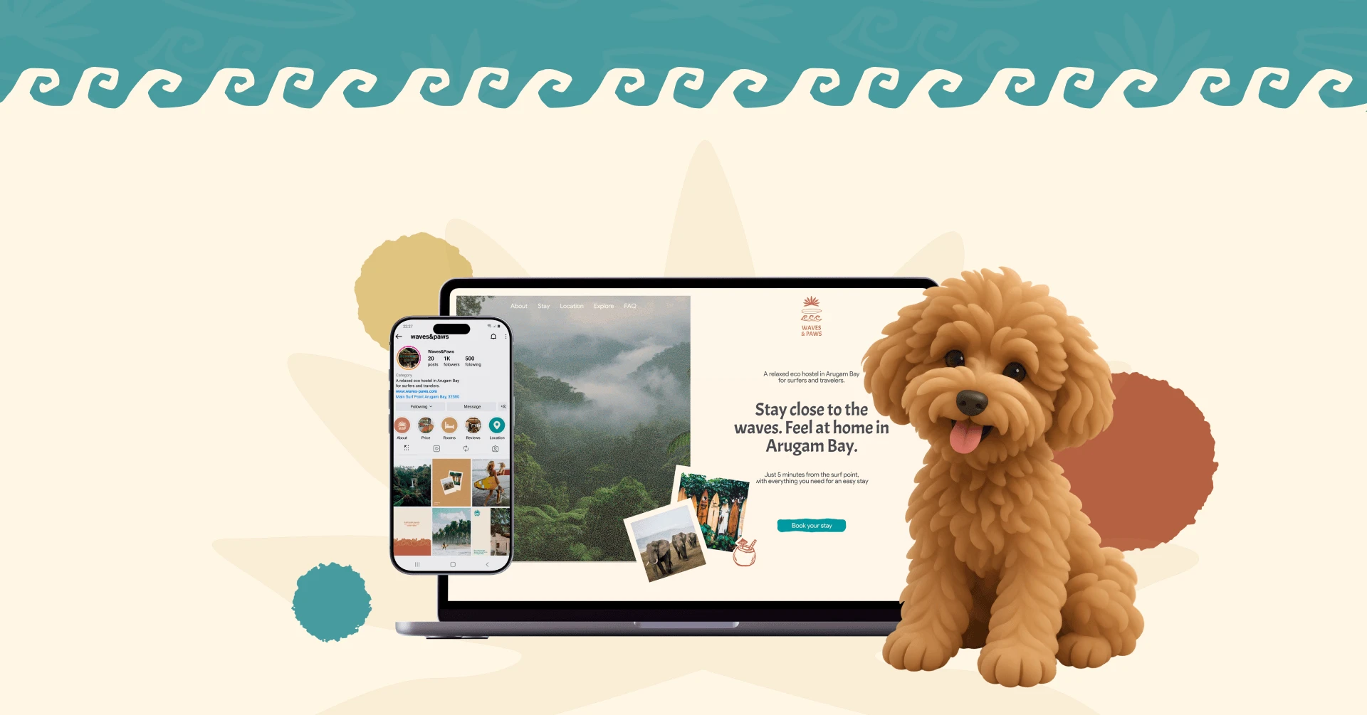 Брендинг хостела Waves & Paws — Изображение №11 — Брендинг на Dprofile