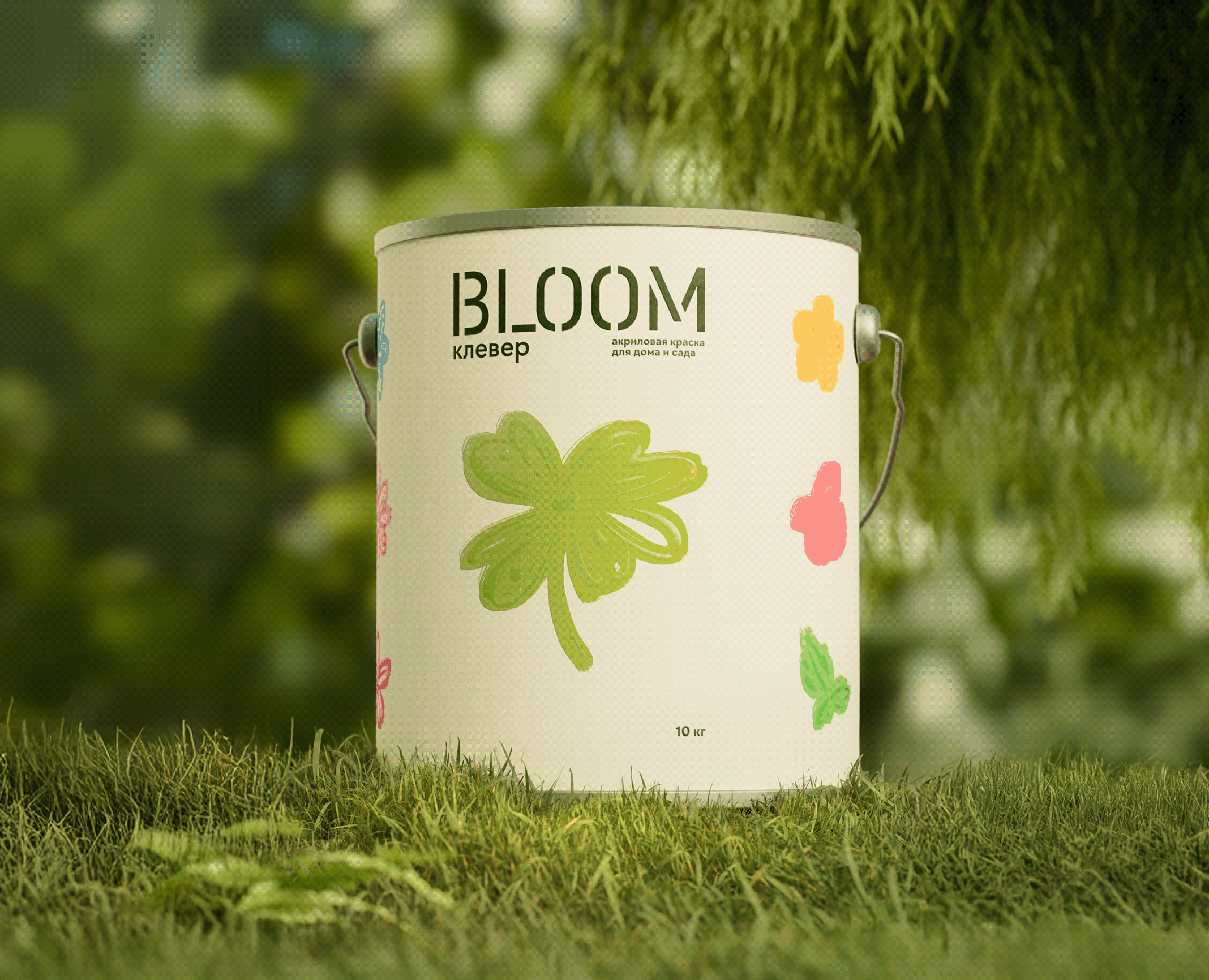 Bloom — краска для дома и сада — Брендинг, Иллюстрация на Dprofile