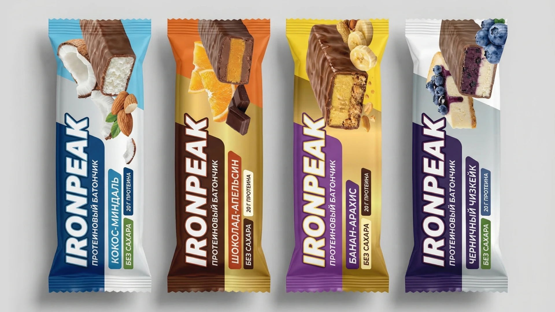 Протеиновые батончика IRONPEAK — Изображение №2 — Брендинг, Графика на Dprofile