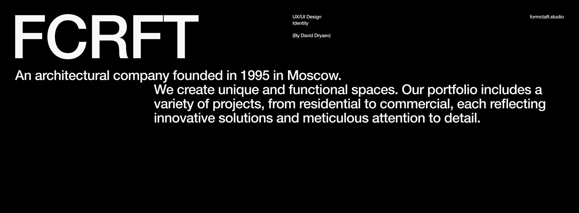 FORMCRAFT® — Изображение №1 — Интерфейсы, Брендинг на Dprofile