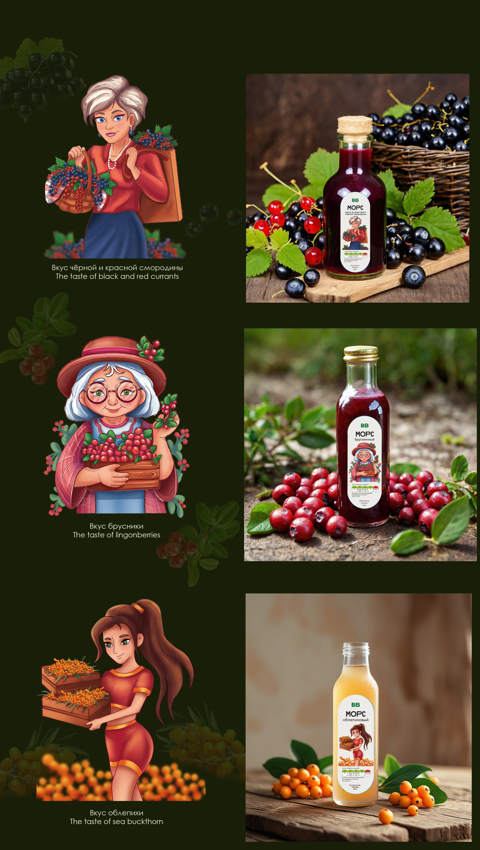 Дизайн этикетки для морса "ВкусВилл". — Изображение №3 — Брендинг, Иллюстрация на Dprofile