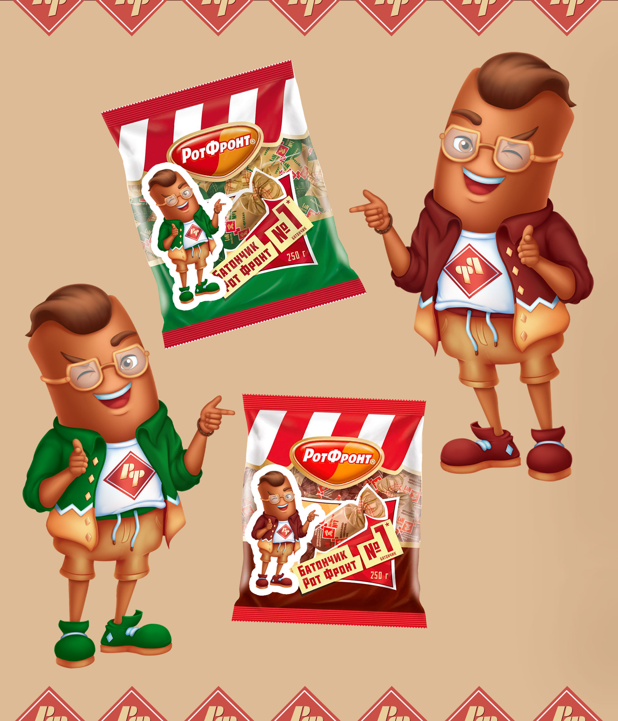 Маскот  для "Рот Фронт". Бренд персонаж. — Изображение №7 — Брендинг, Иллюстрация на Dprofile