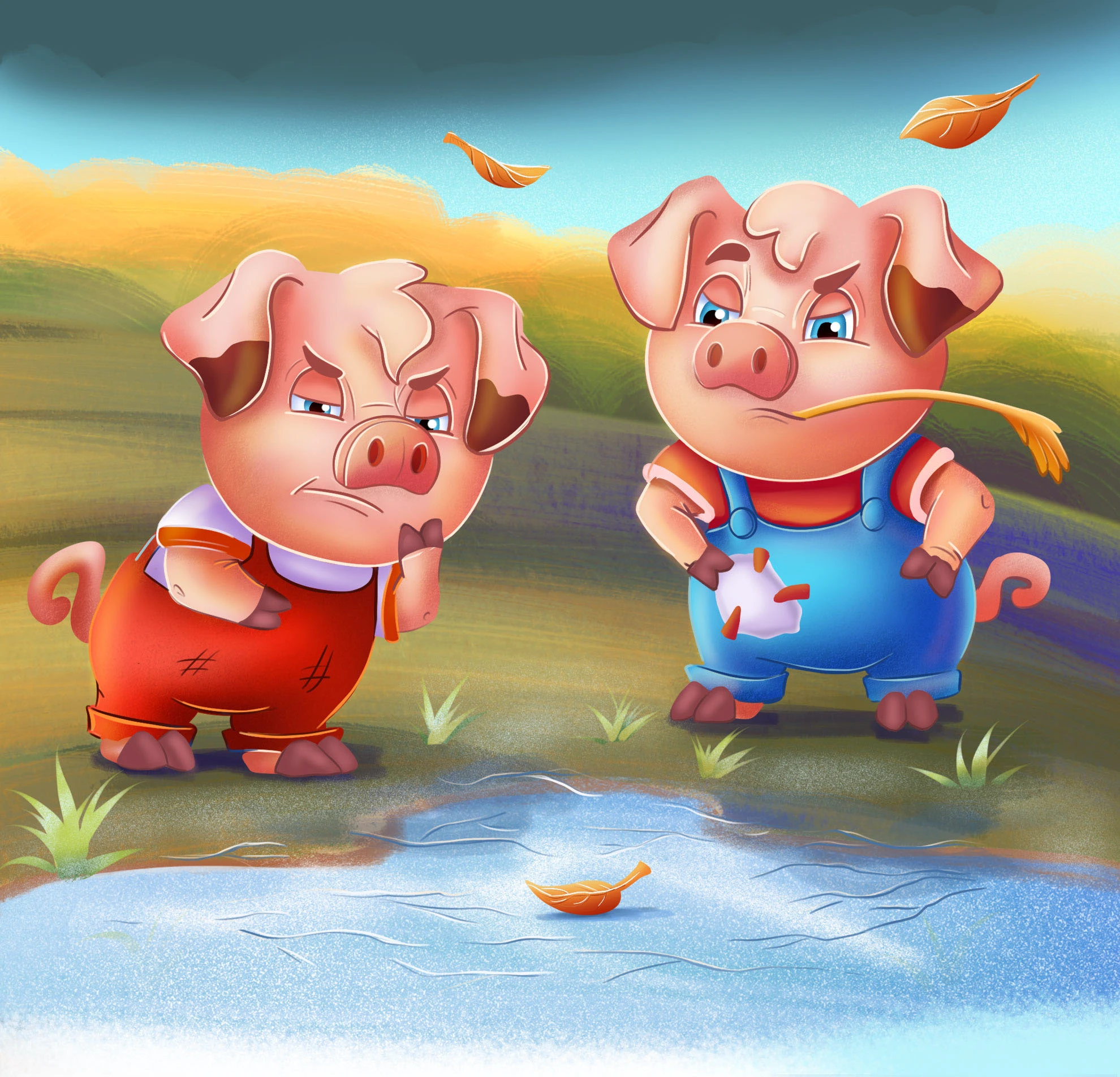 Три поросёнка. Детская книга — Изображение №13 — Иллюстрация на Dprofile